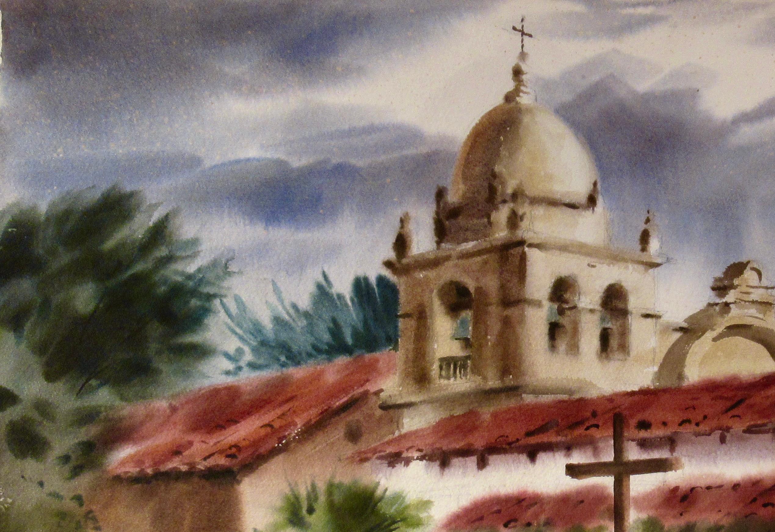 Mission San Carlos Borromeo de Carmelo, Carmel, California - Art by Edward Glafke