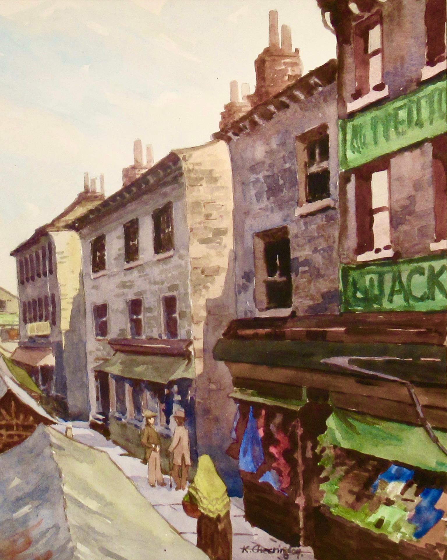 Mercato degli agricoltori, Glasgow - Art Realismo di Ken Cherrington