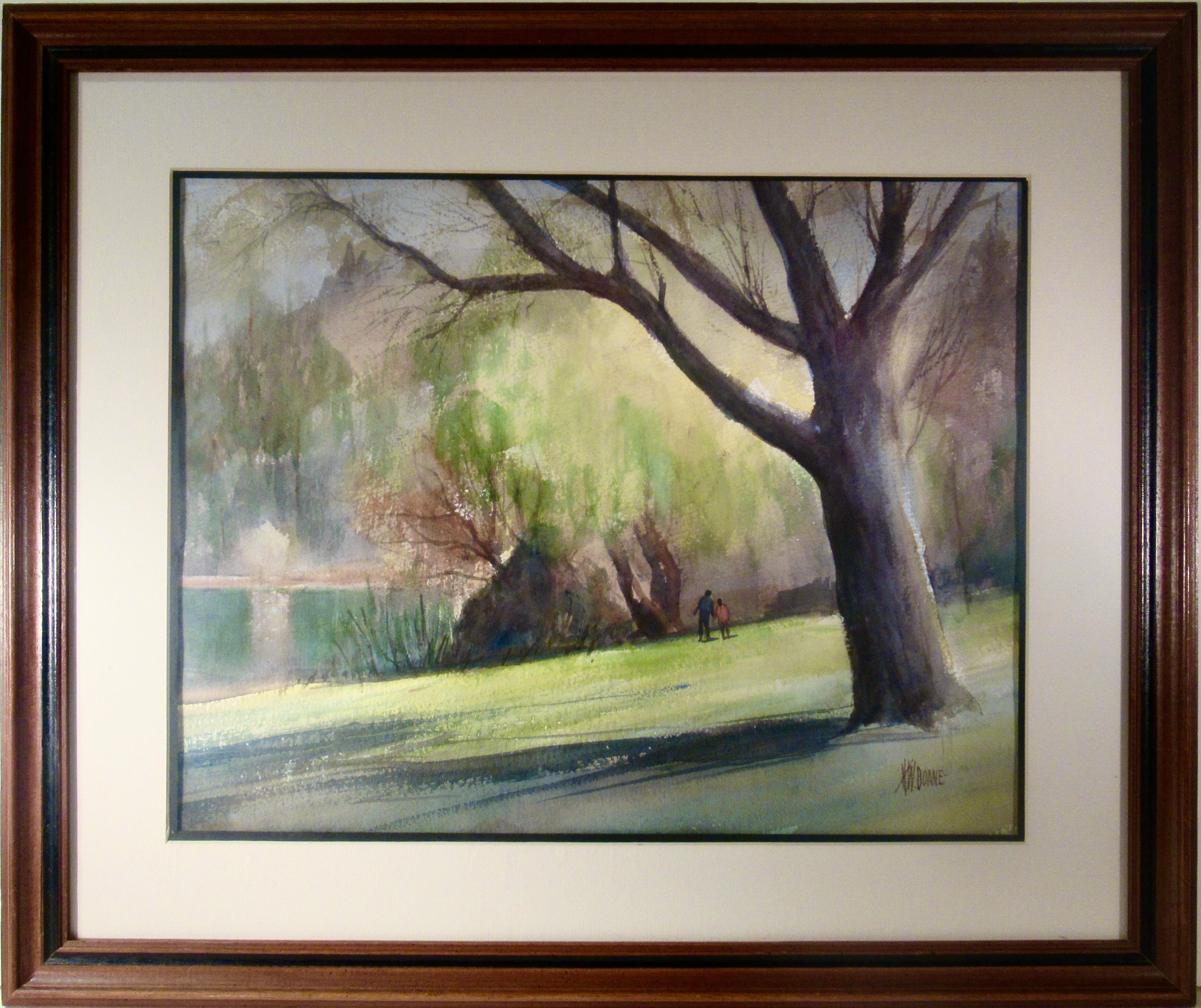 Framed Landscape Drawings and Watercolors