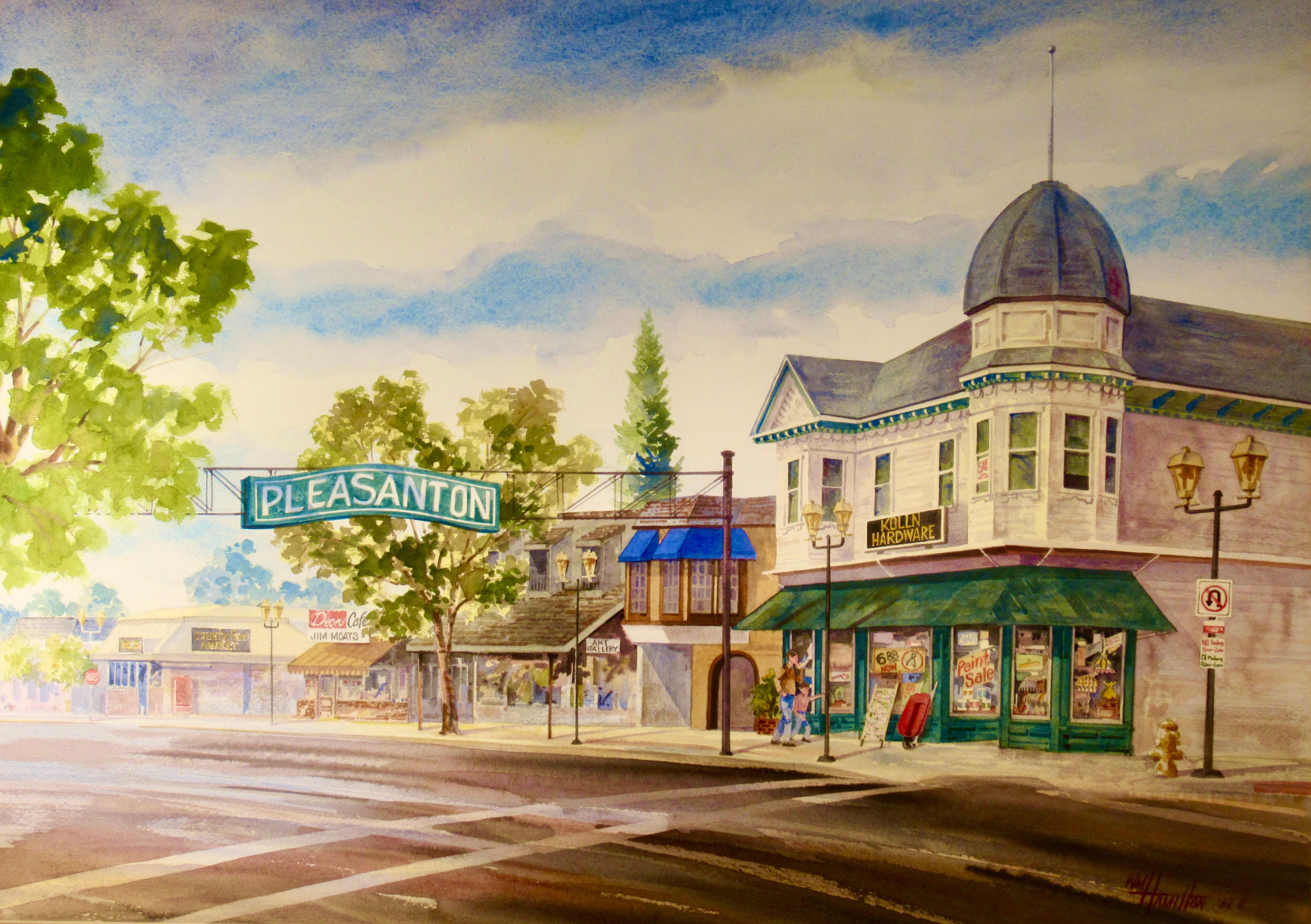 Kolin Building, Pleasanton, California - Art by William E. Hamilton