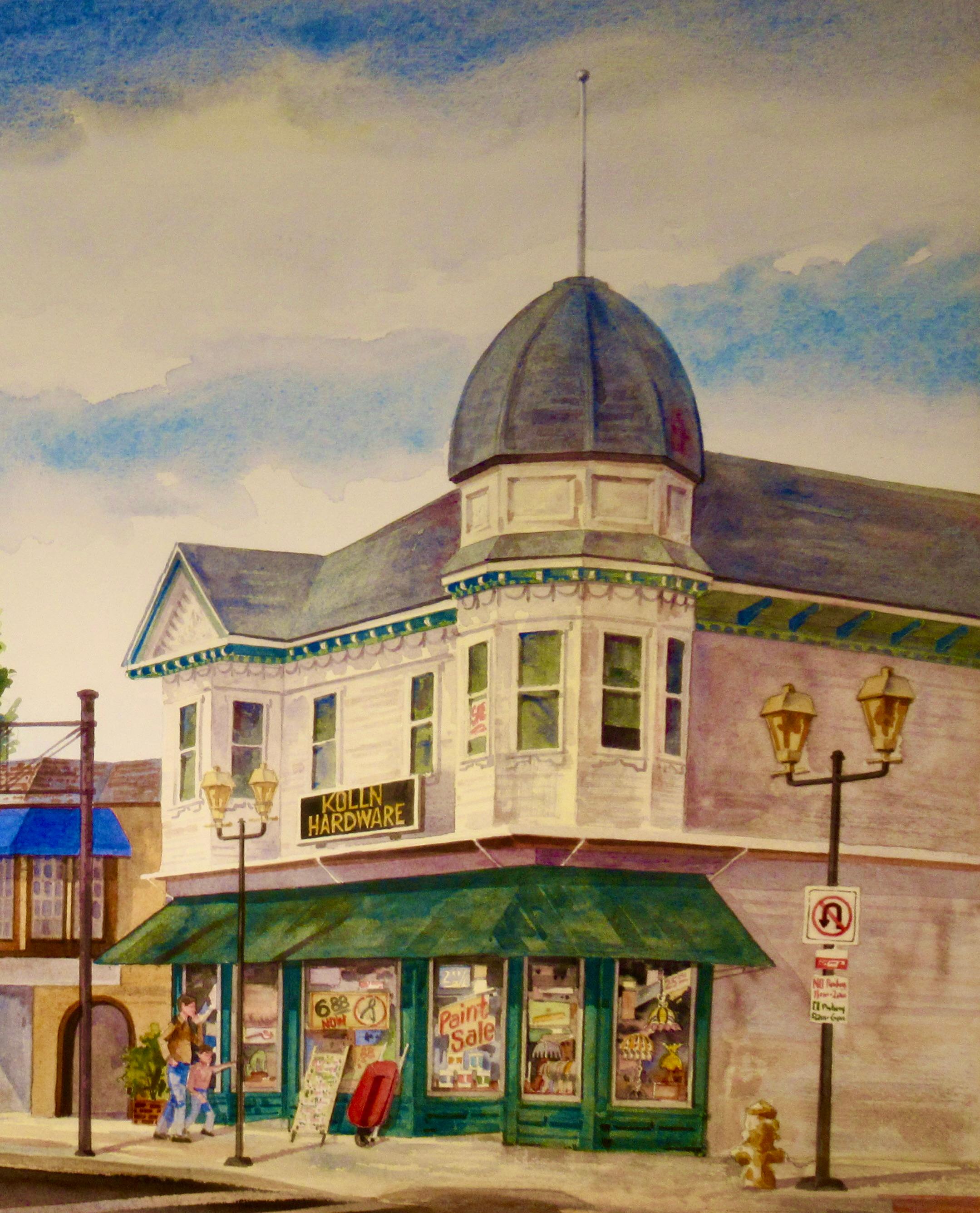 Kolin Building, Pleasanton, California - Beige Figurative Art by William E. Hamilton