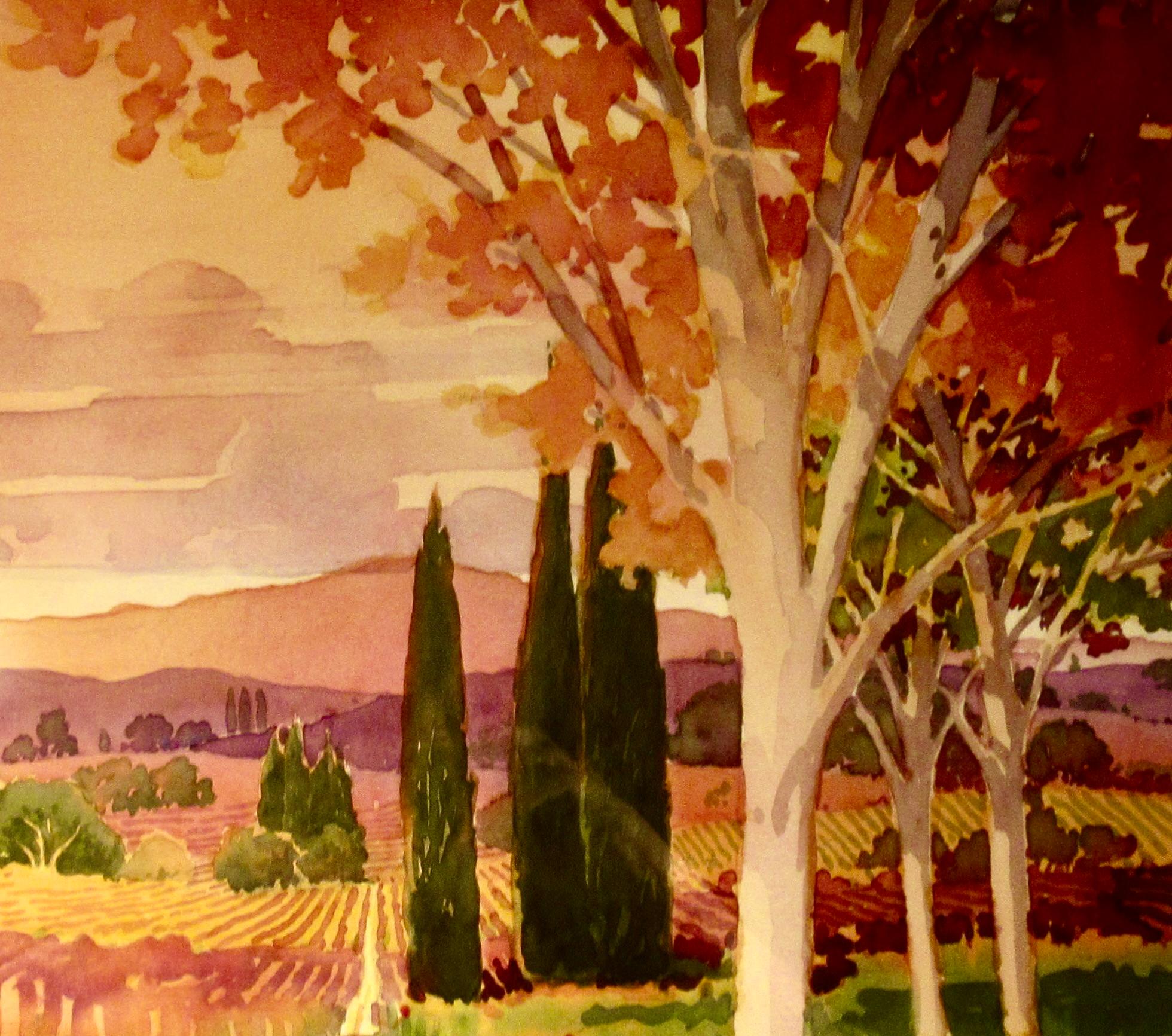 Wine Country #1 - American Impressionist Art by Douglas Chun