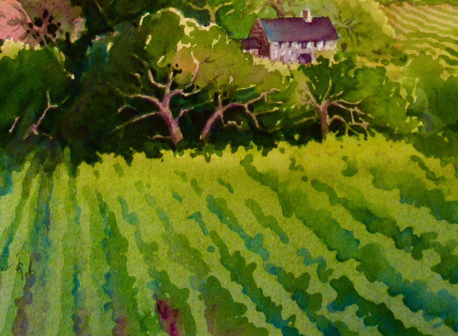 Wine Country #2 - Brown Landscape Art by Douglas Chun