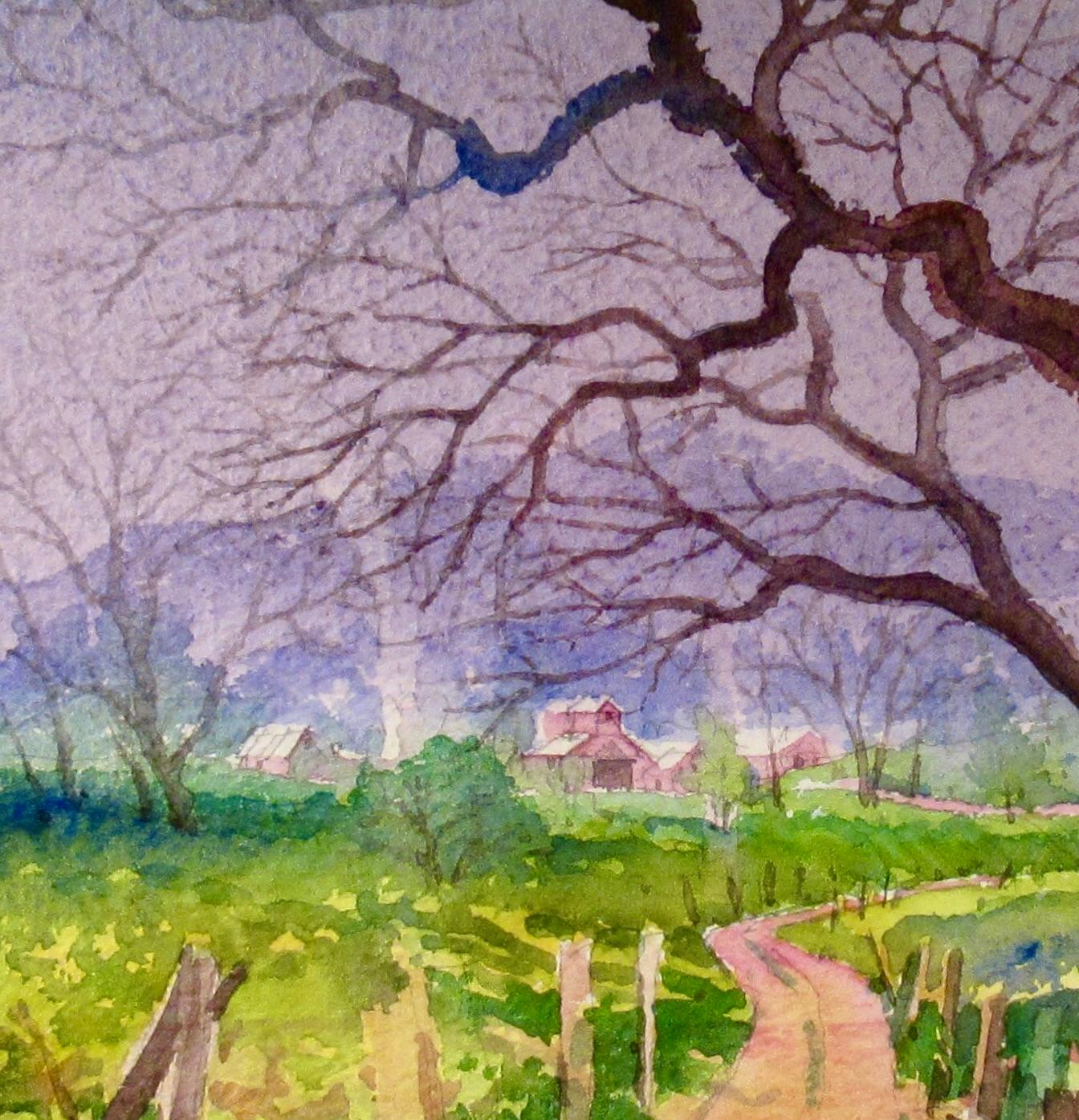 Robles de otoño - Landscape Art Marrón de Douglas Chun