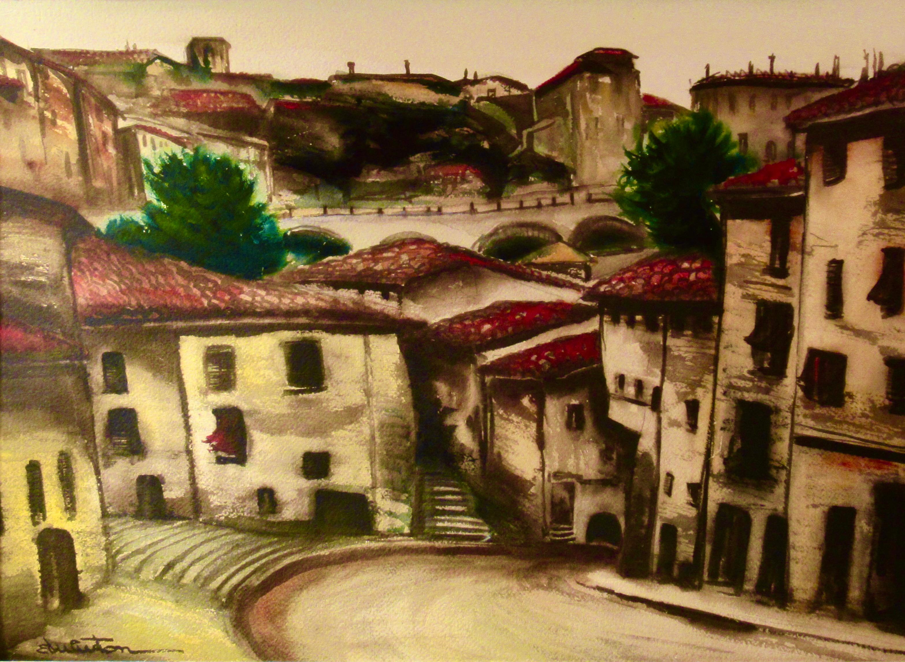 Domingo por la mañana, pueblo de Provenza. - Art de Henry Edmiston