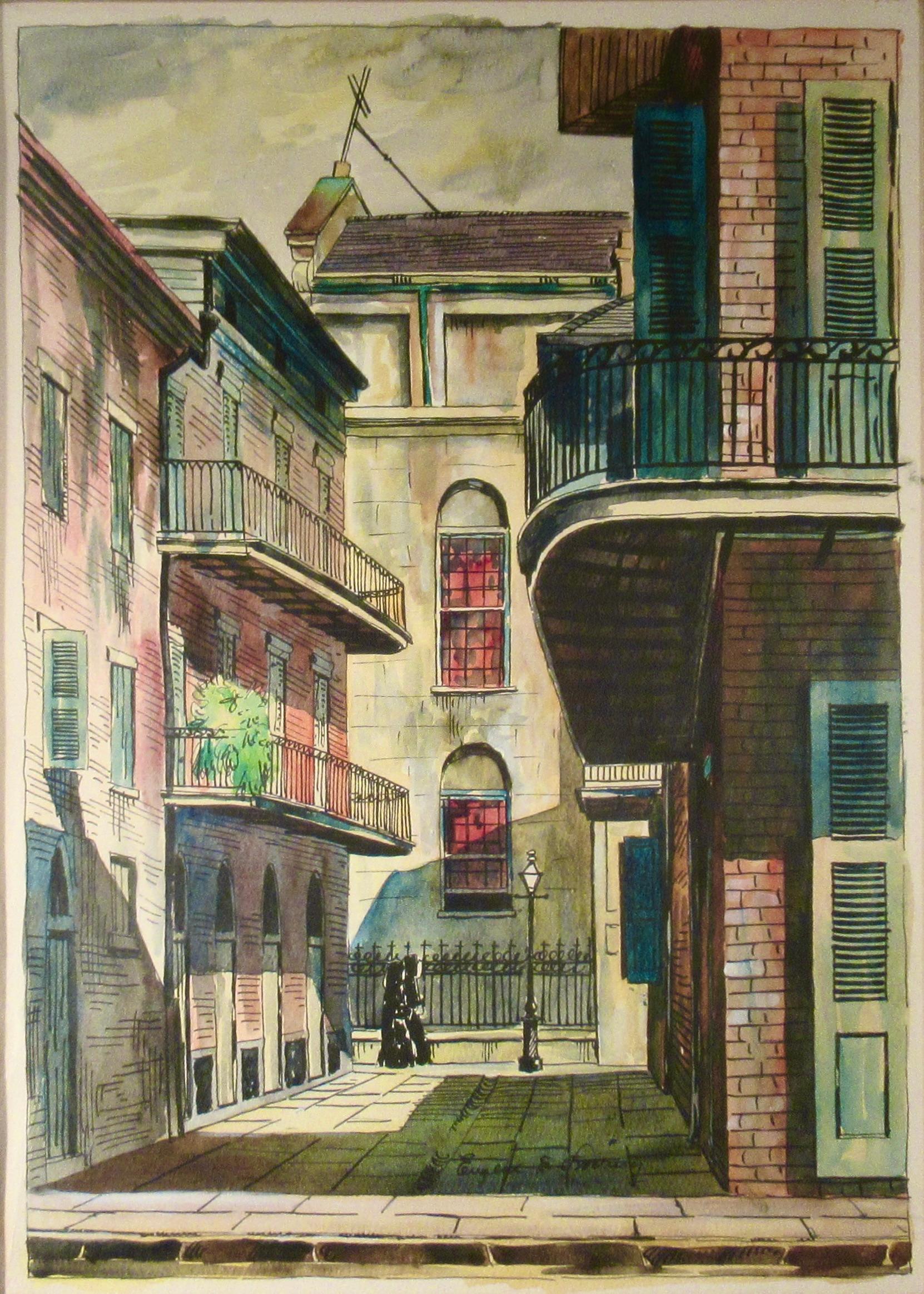 Pirate's Alley, New Orleans - Art by Eugene Loving
