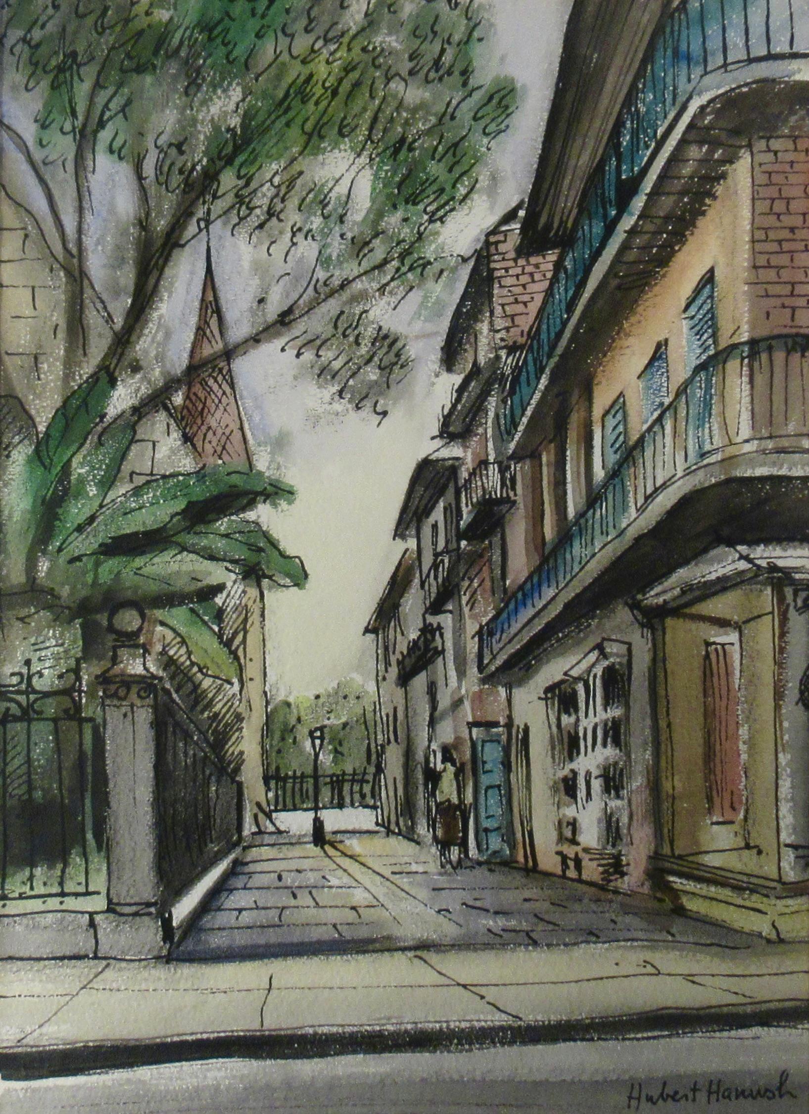 Quartiere francese, New Orleans - Art Impressionismo americano di Hubert Hanush