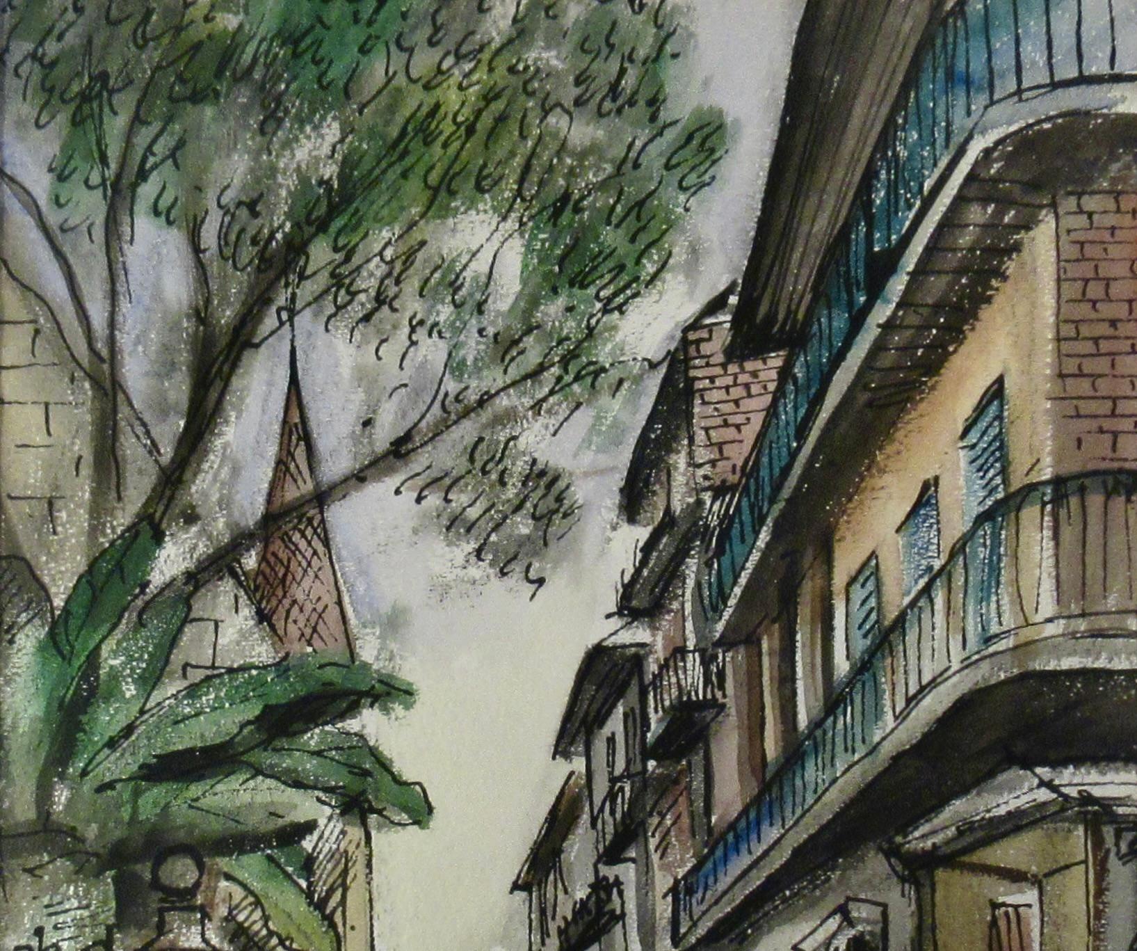 Quartiere francese, New Orleans - Landscape Art Grigio di Hubert Hanush