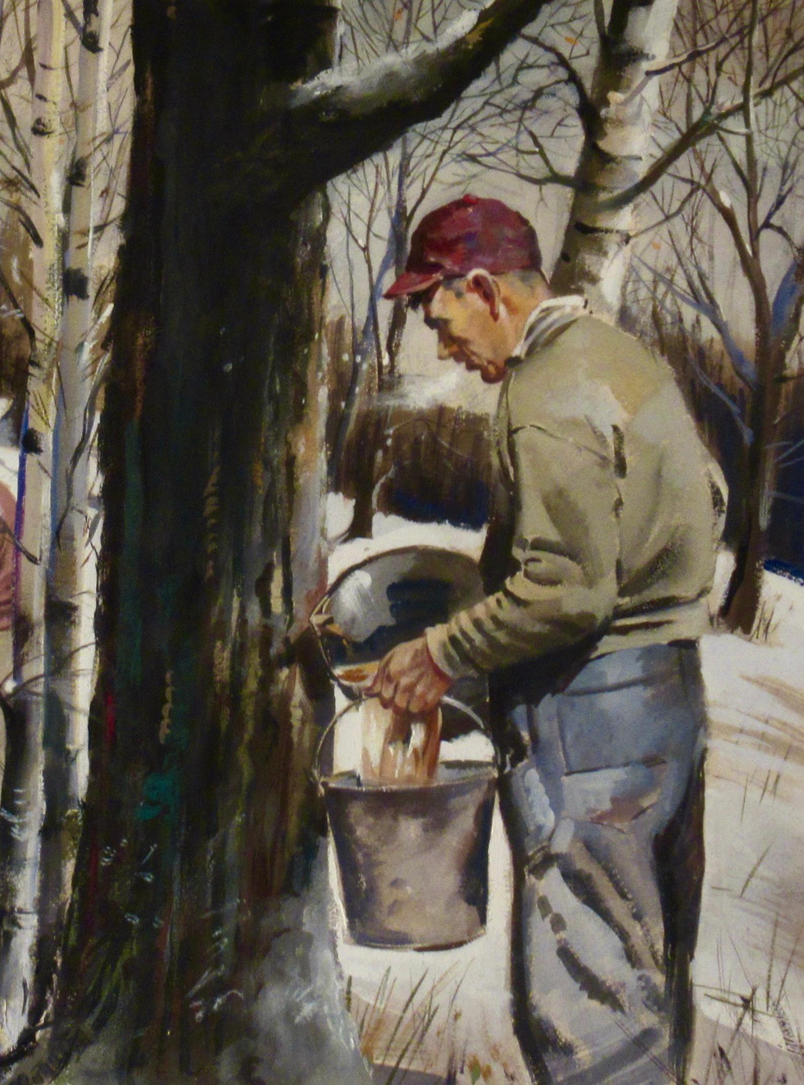 Harvesting Sap - American Realist Art by Herbert Vincent Olsen