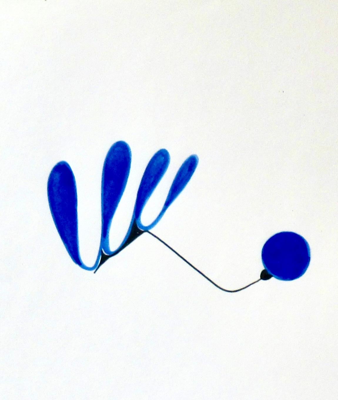 Go Left and Right - White Abstract Drawing by Sacha Kolin