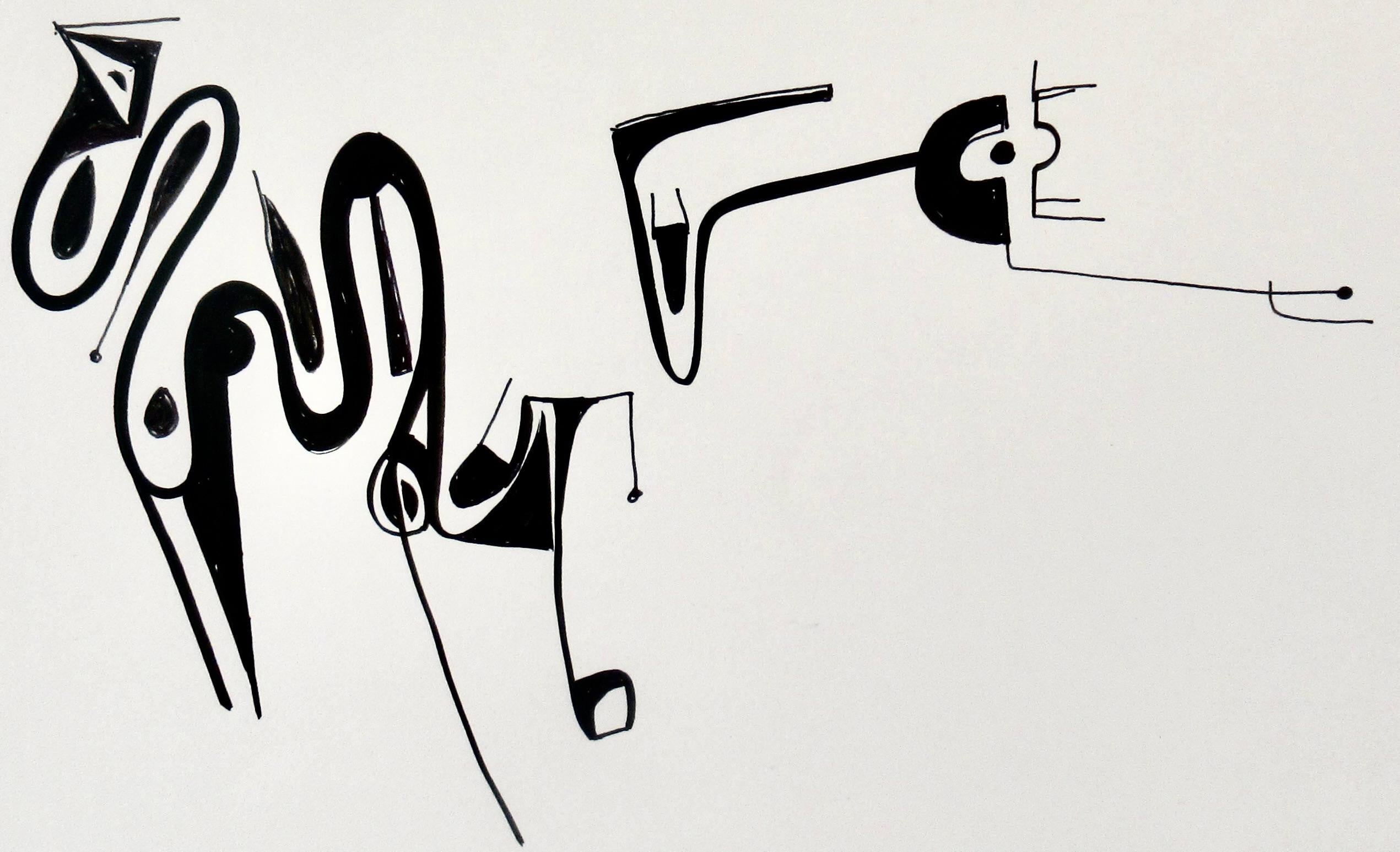 Oiseau volant - Géométrique abstrait Art par Sacha Kolin