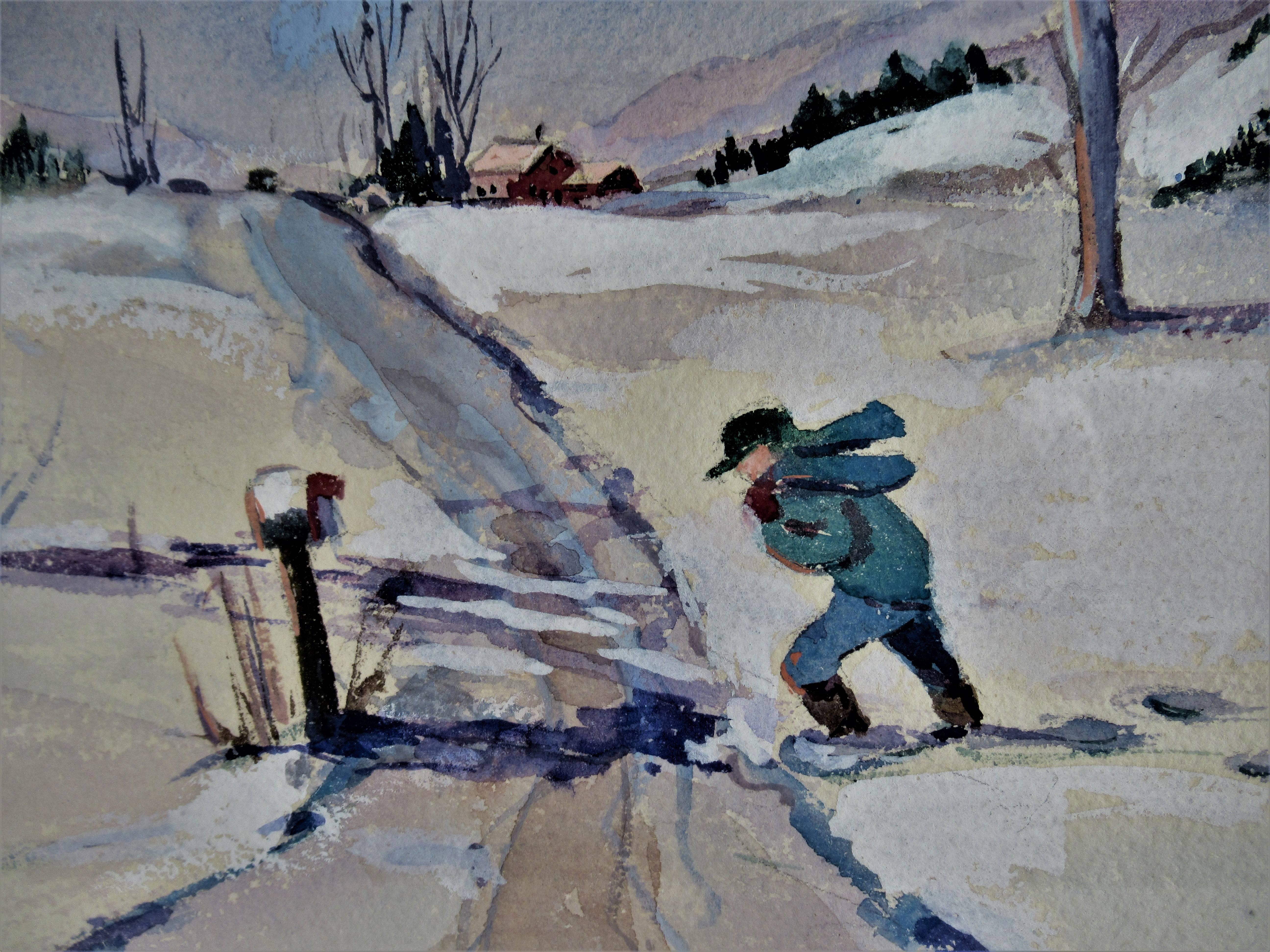 Getting the Mail - Impressionist Art by Edna Choate Hodgkins