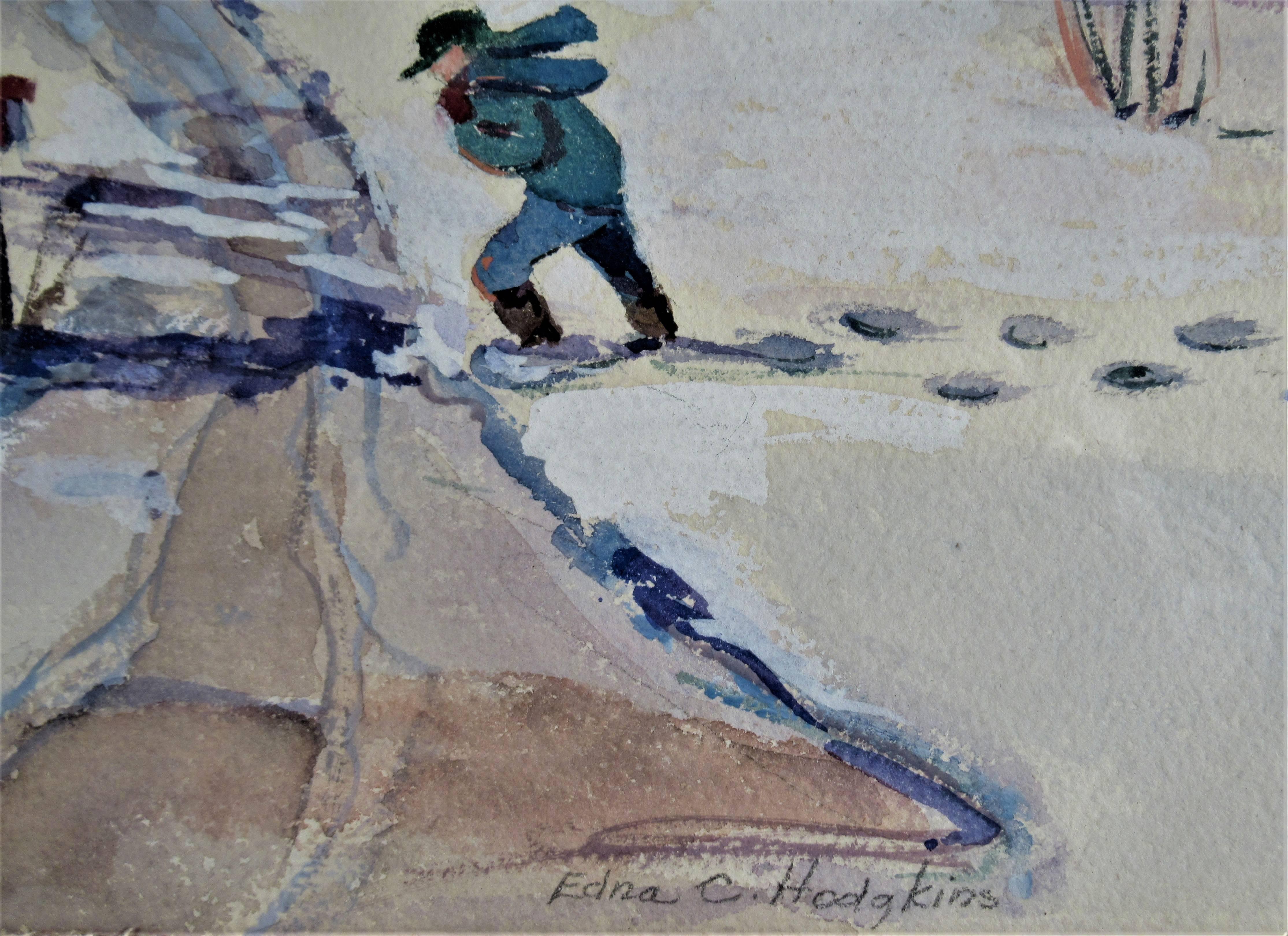 Getting the Mail - Gray Landscape Art by Edna Choate Hodgkins