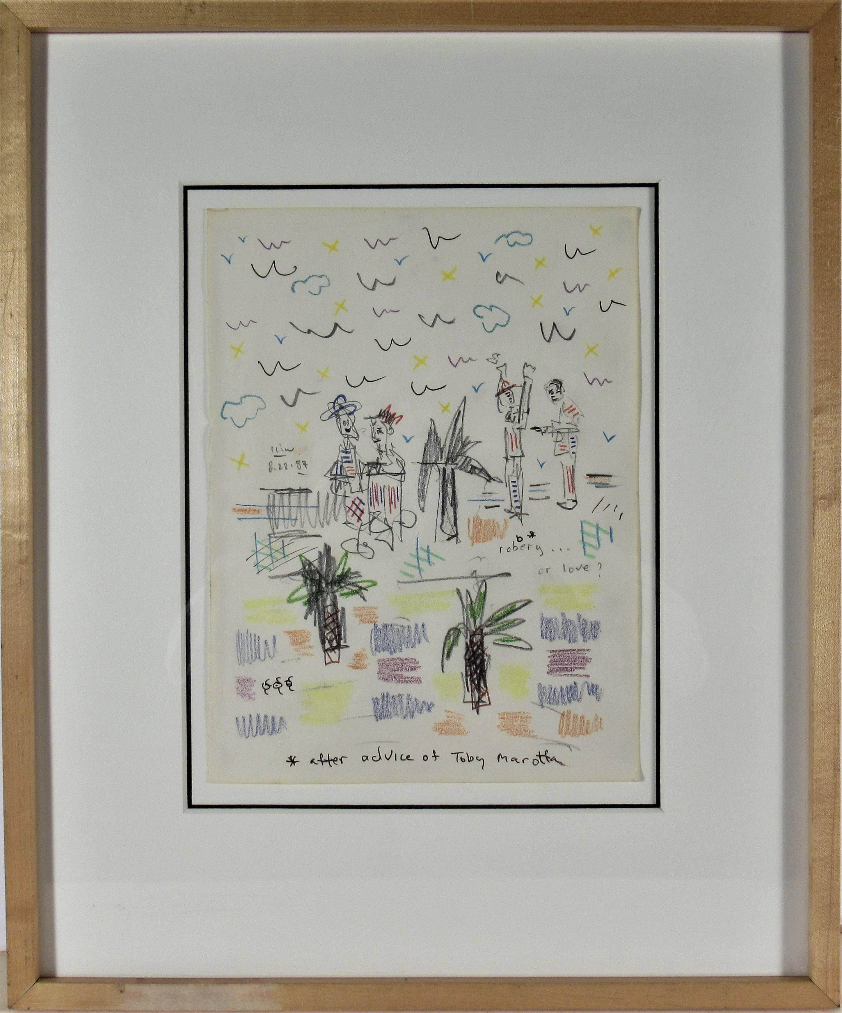 Enrique Kico Govantes Abstract Drawing - Robbery of Love