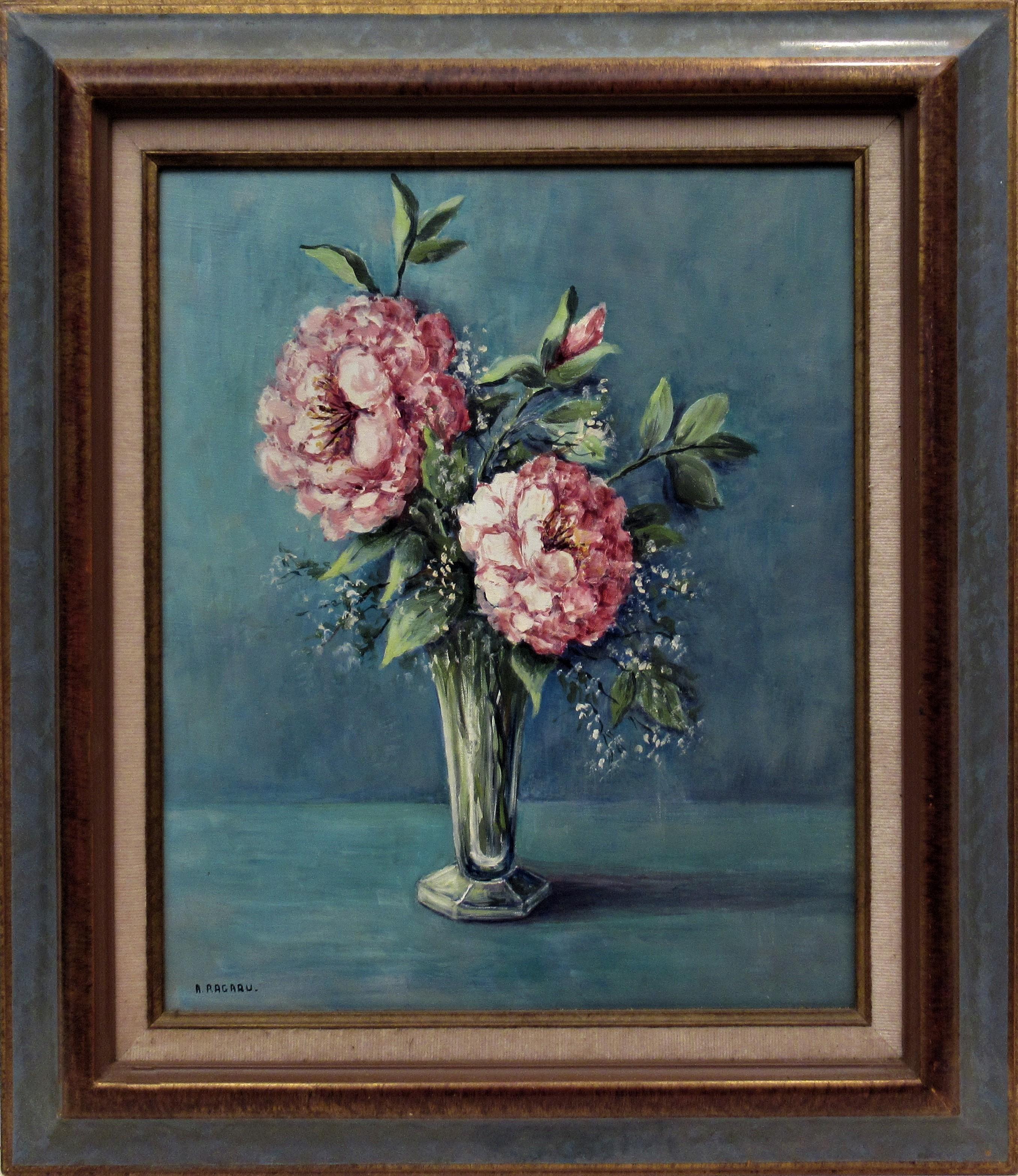 Still-Life Painting Alain Ragaru - Vase de fleurs