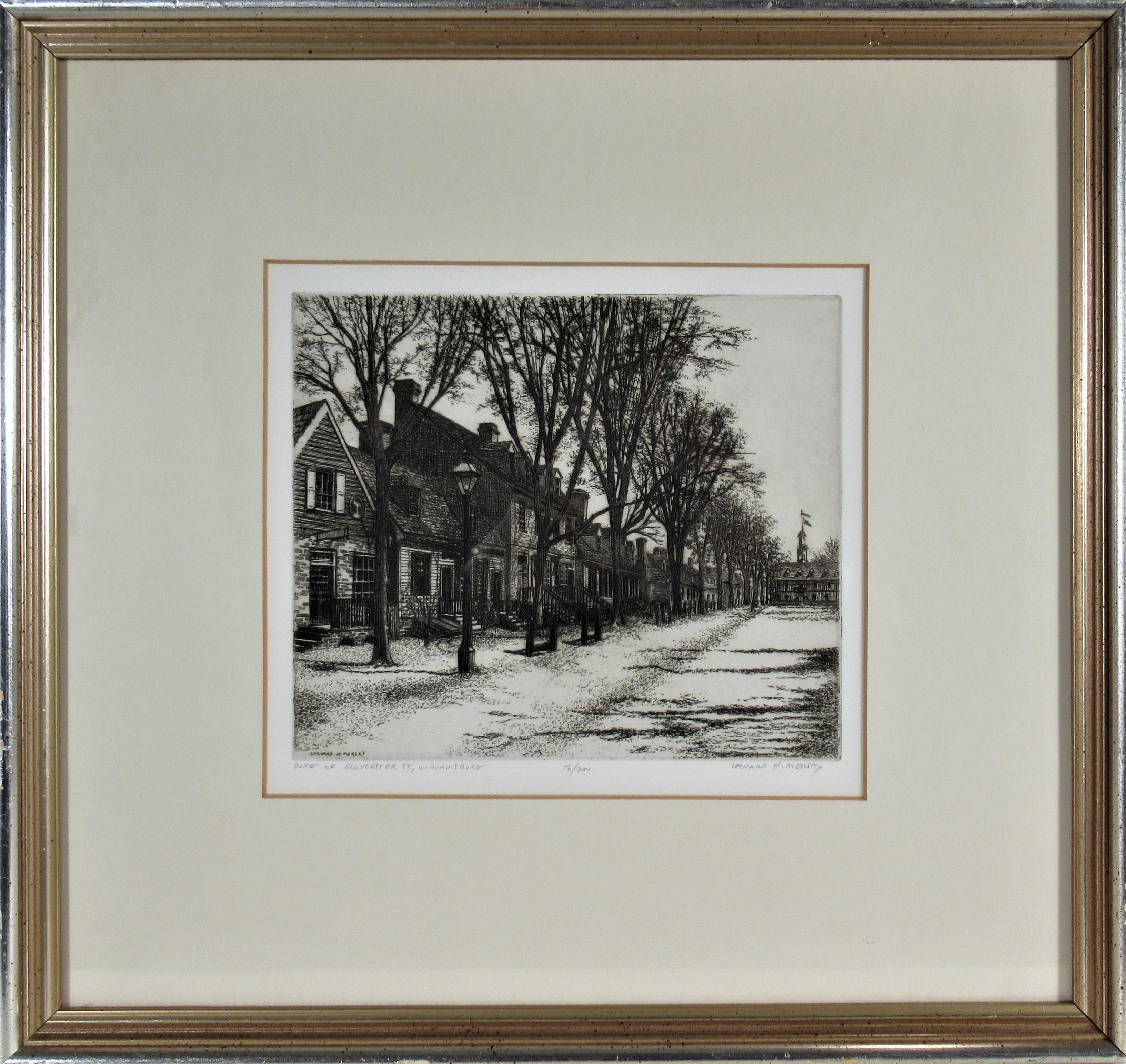 Landscape Print de Leonard H. Mersky - Calle Duque de Gloucester, Willamsburg
