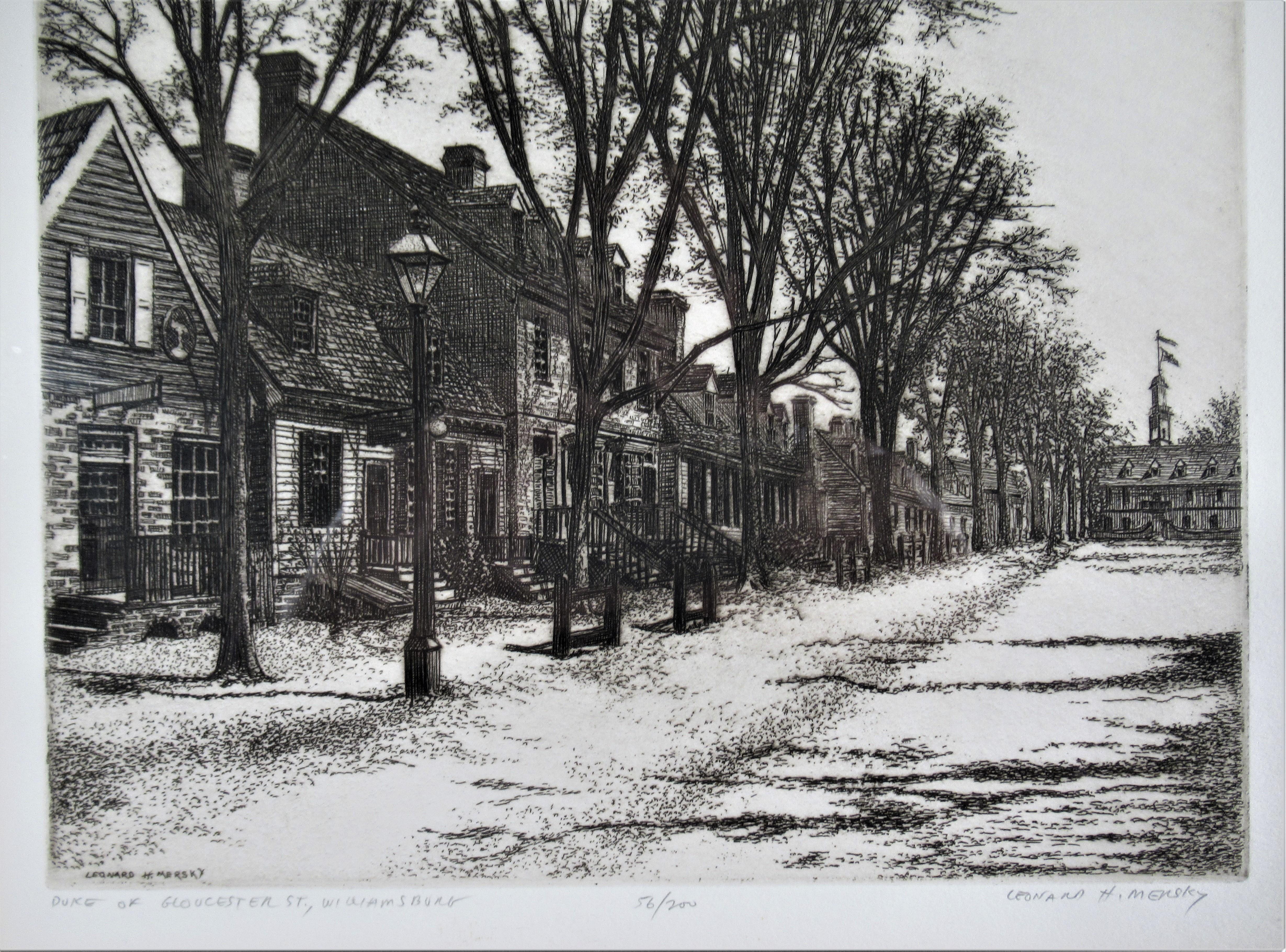Duke of Gloucester Street, Willamsburg – Print von Leonard H. Mersky