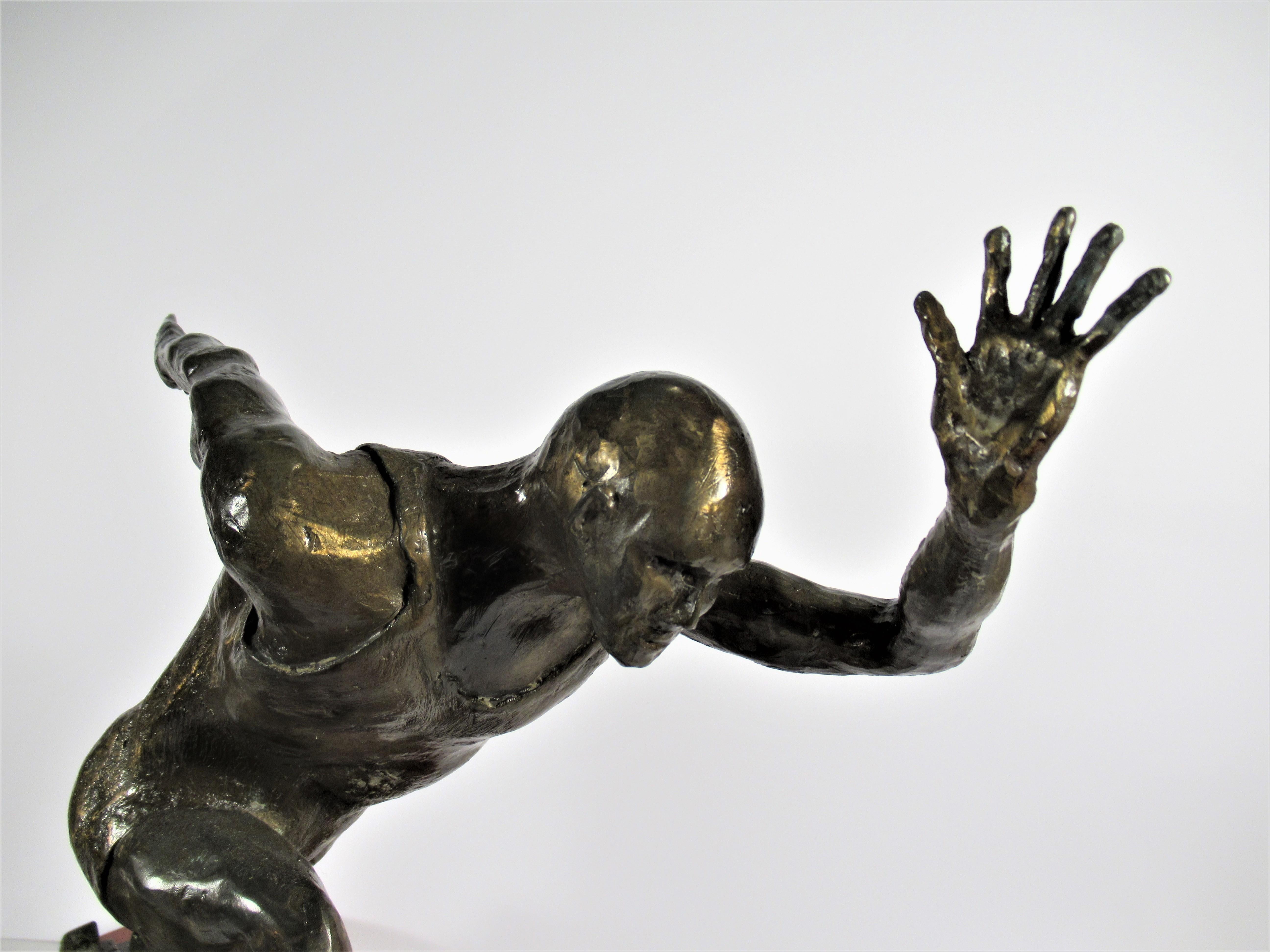 The Athlete and his Coach - American Realist Sculpture by Kenneth Johnson