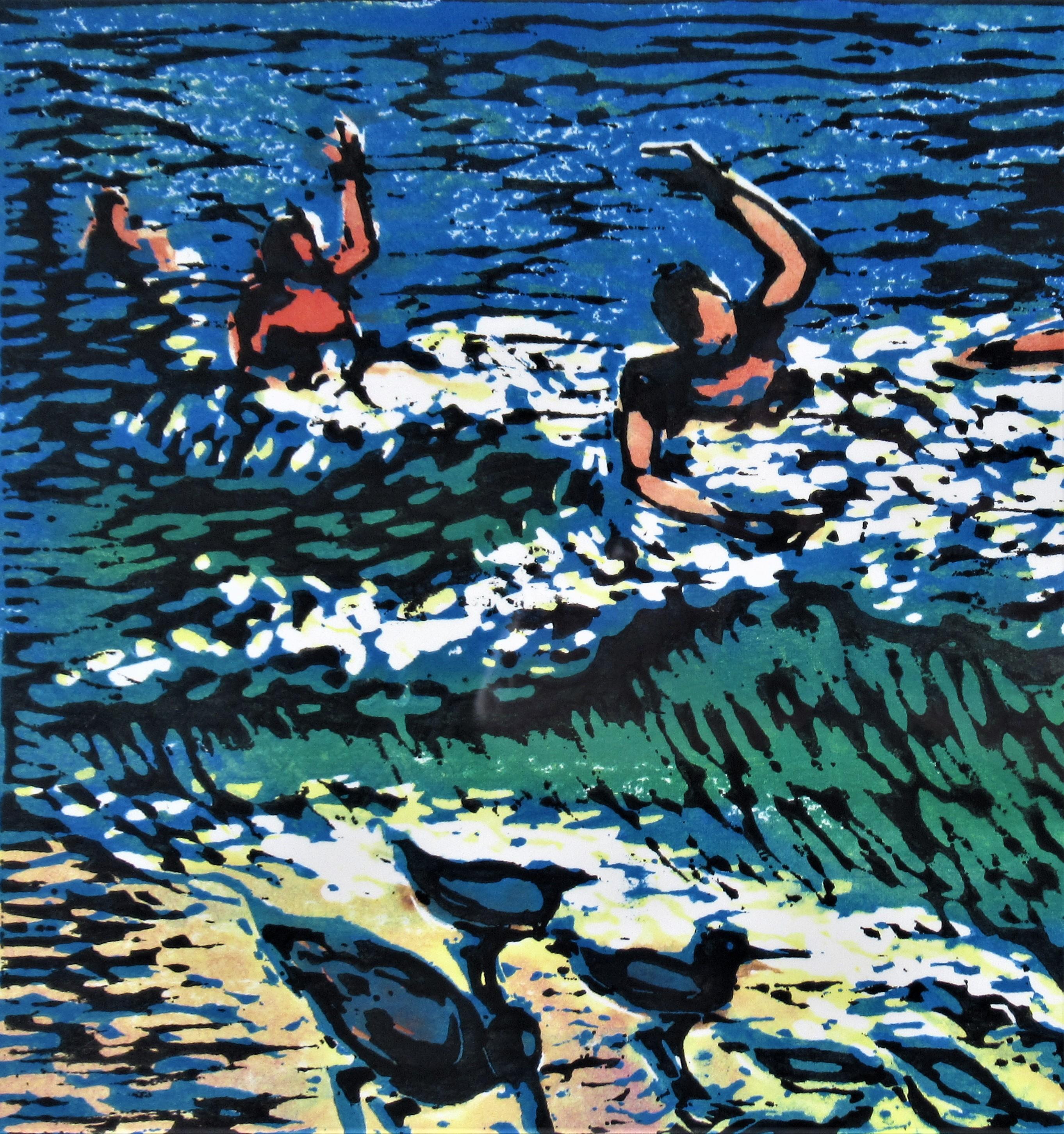 Die Surfer (Amerikanischer Impressionismus), Print, von Arnold A. Grossman