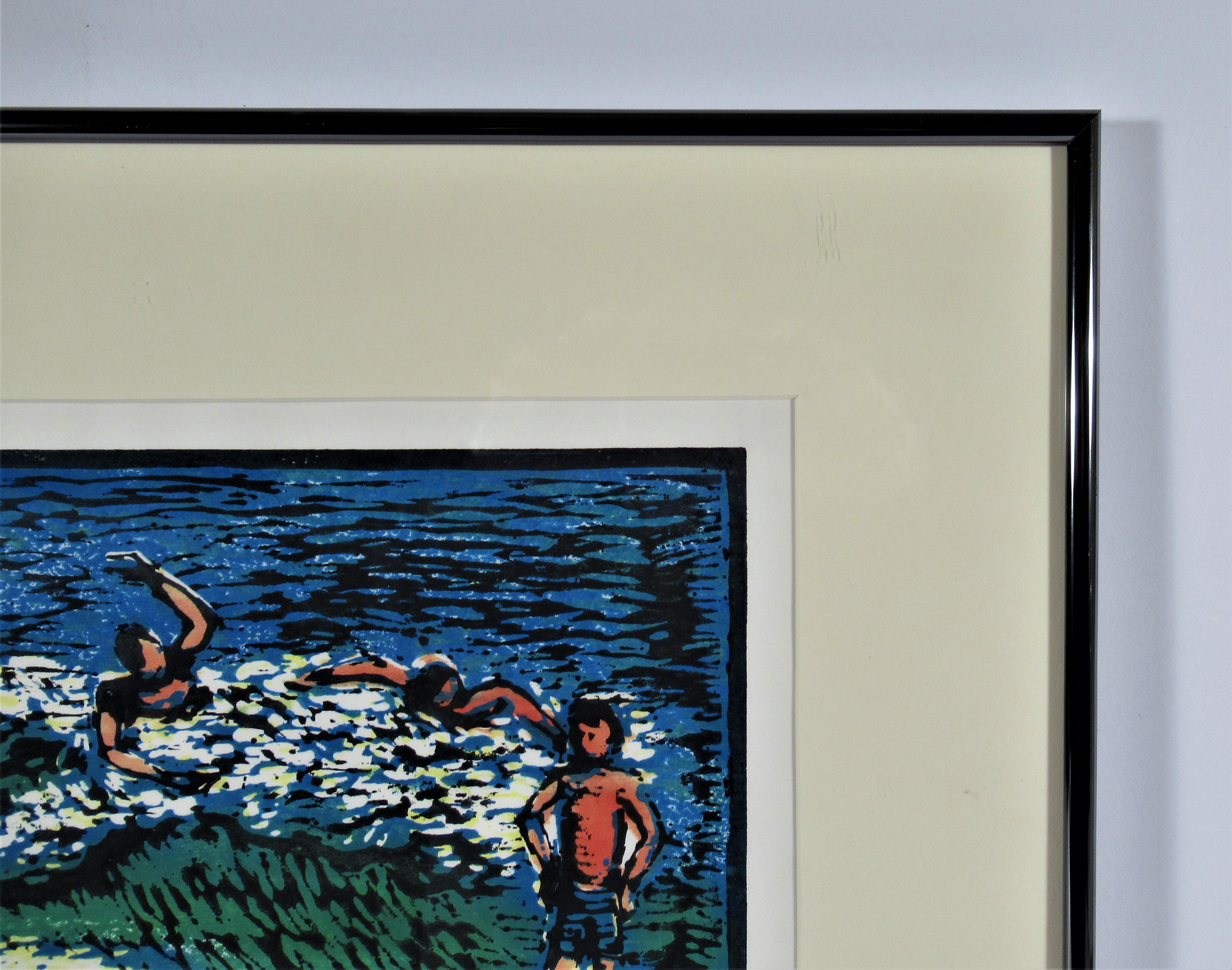 The Surfers - American Impressionist Print by Arnold A. Grossman