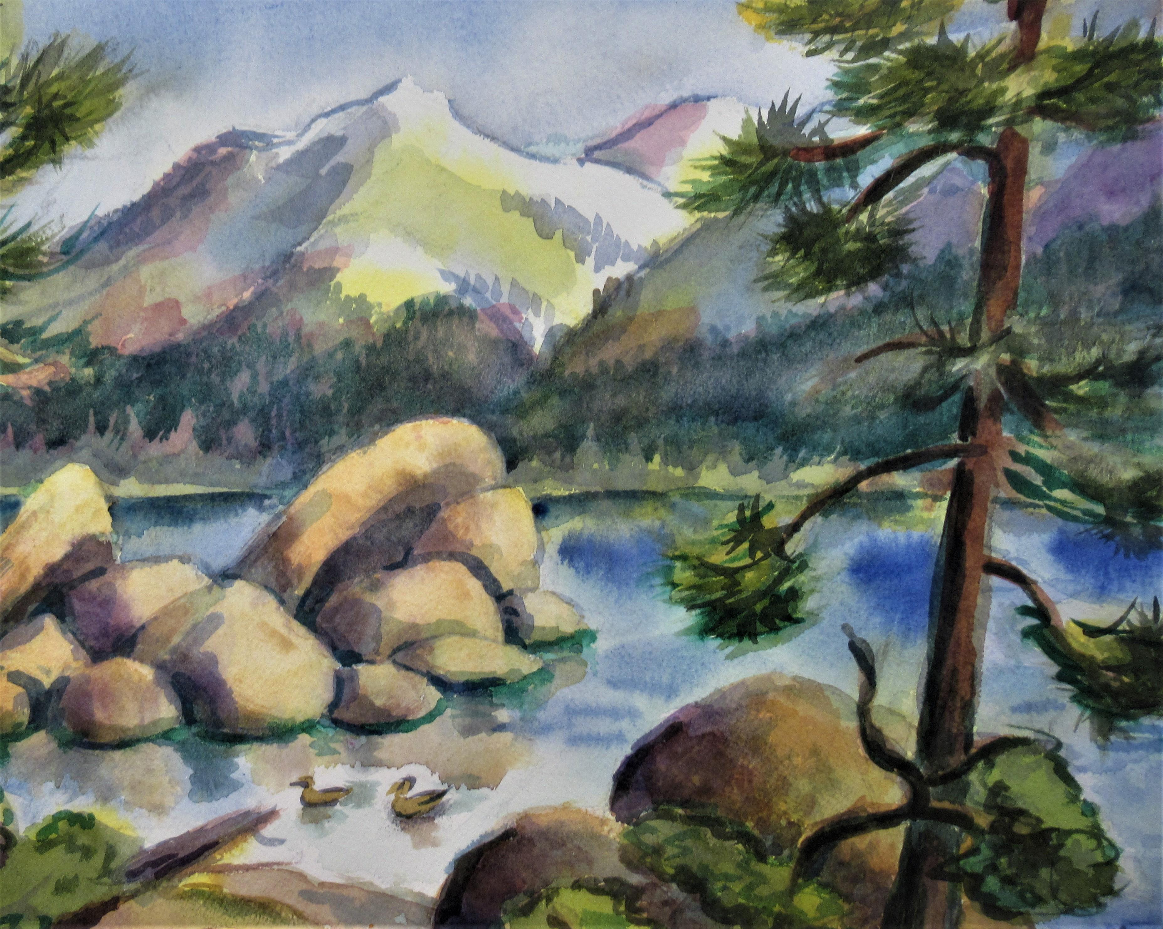 Paysage de Californie - Impressionnisme américain Art par Arnold A. Grossman