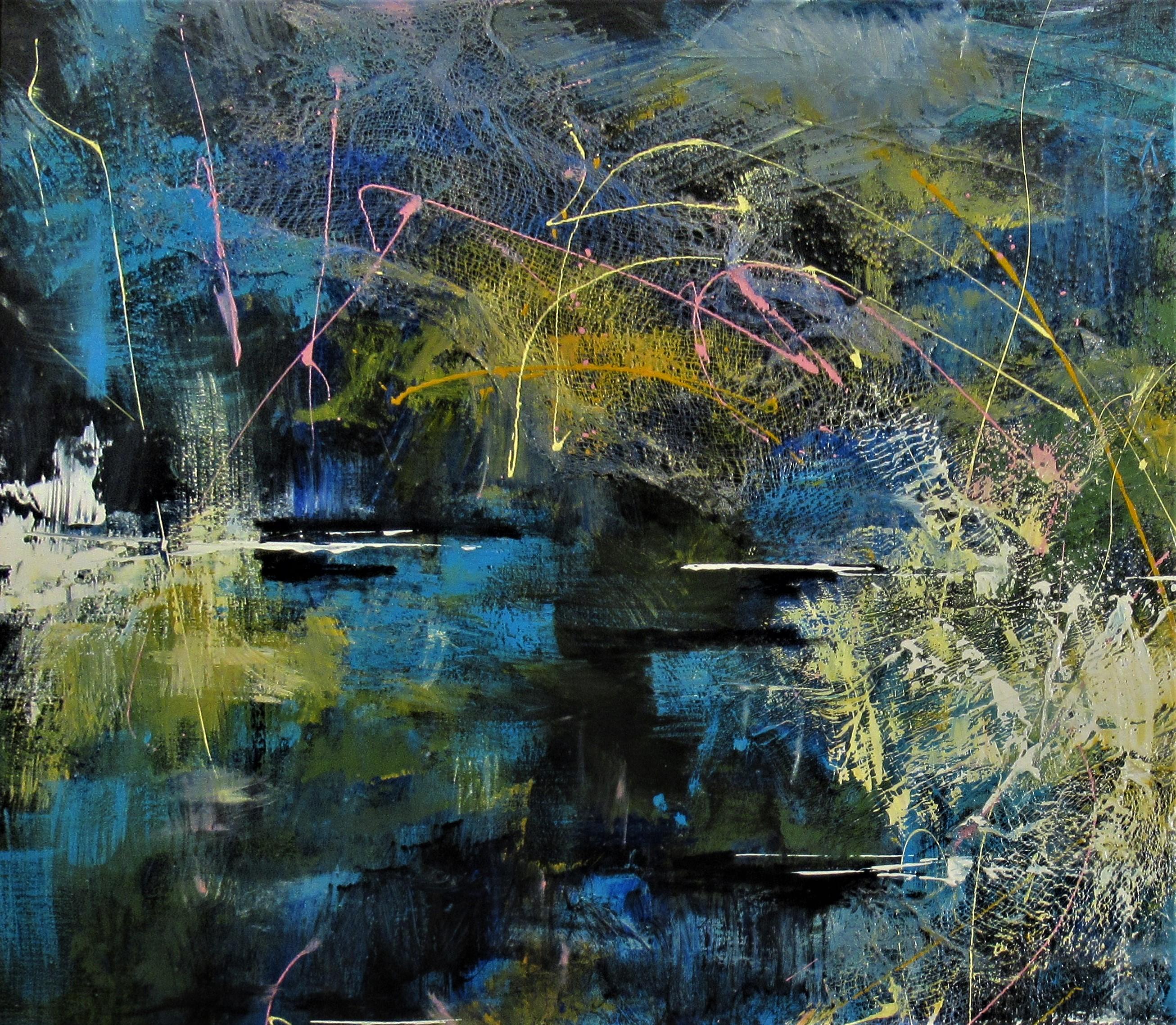 Blaues Hawaii (Abstrakter Expressionismus), Painting, von Verna Brady