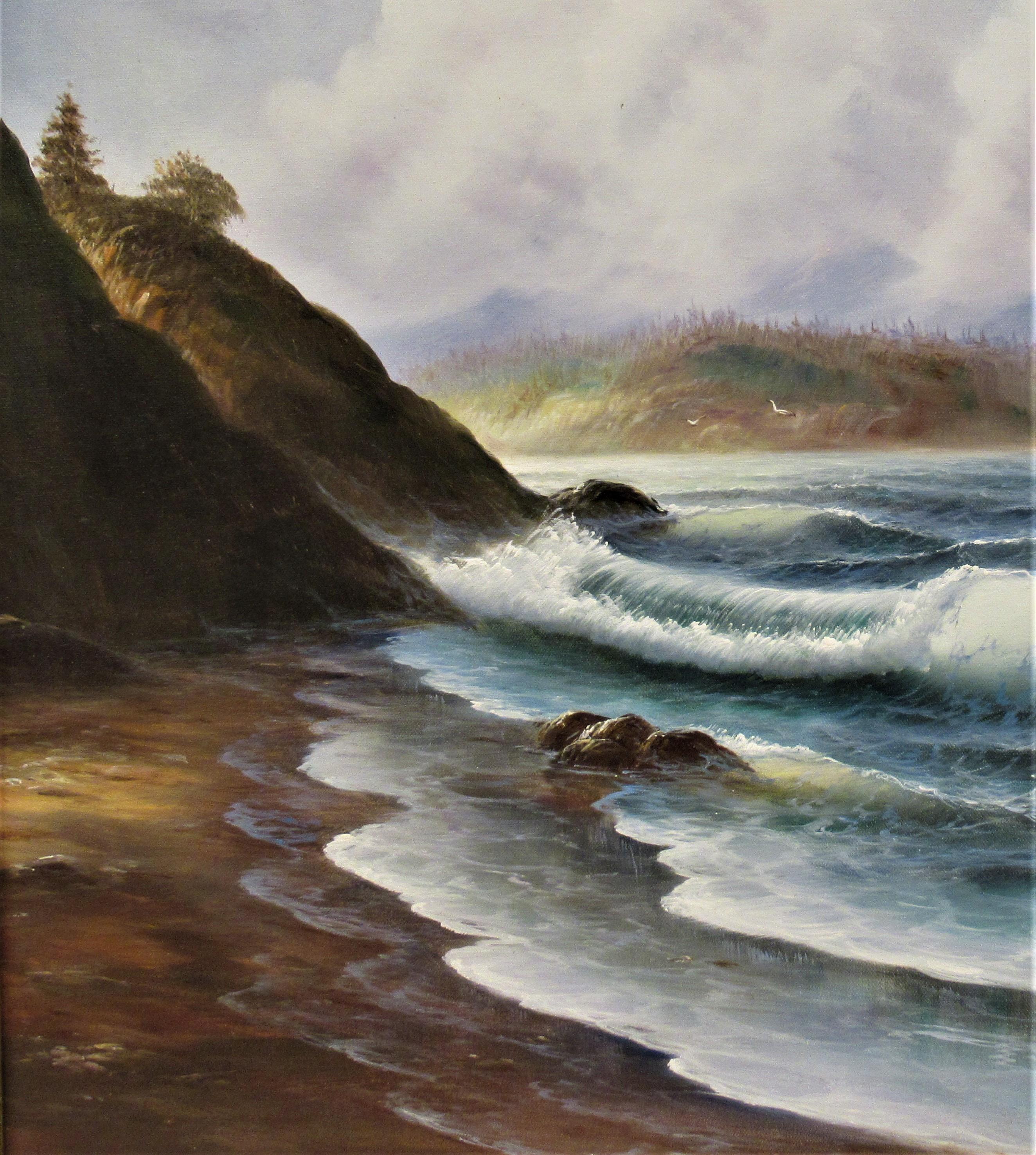 Meereslandschaft (Schwarz), Landscape Painting, von june nelson