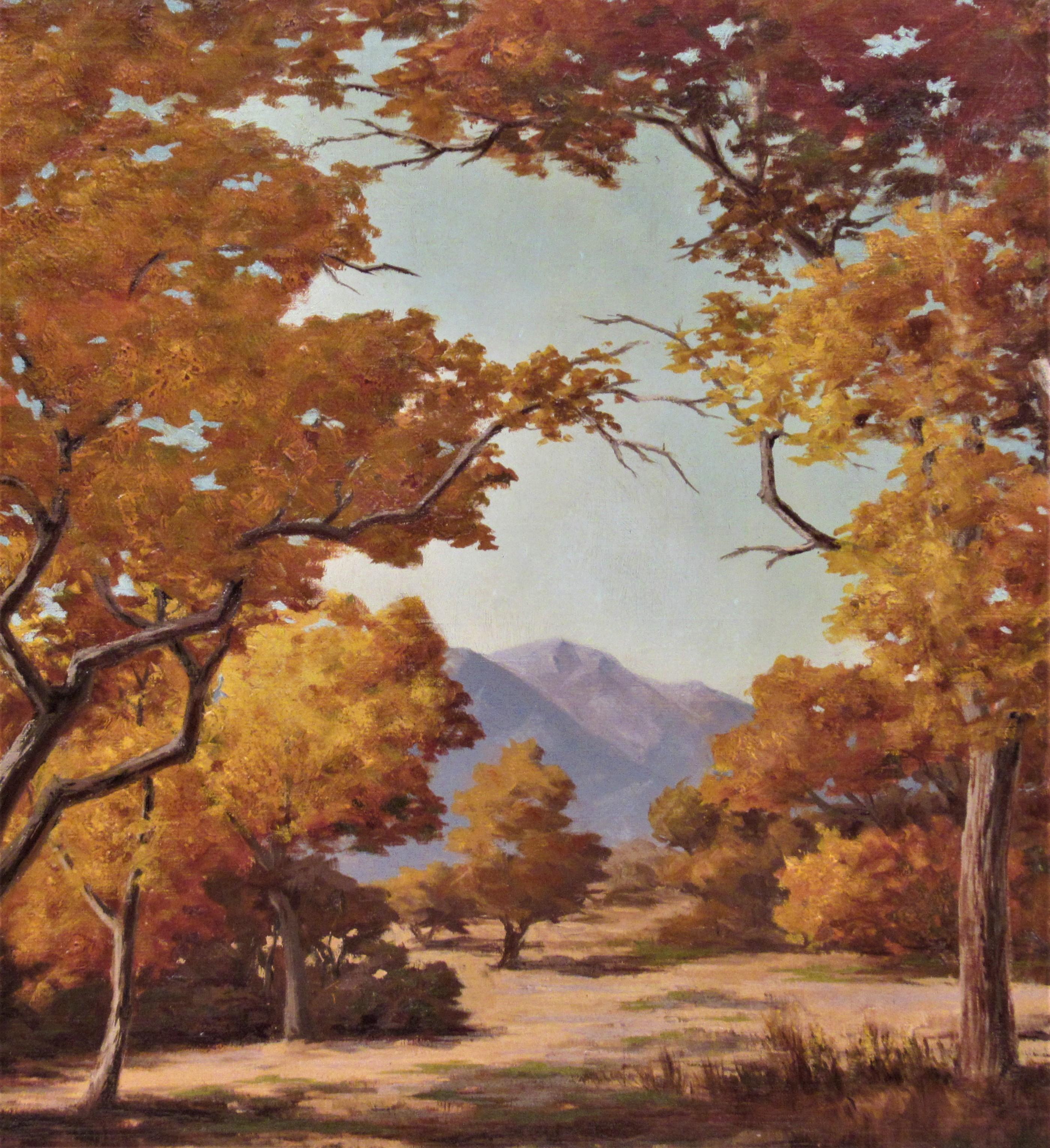 California Landscape Trees - Brown Figurative Painting by Earl Graham Douglas