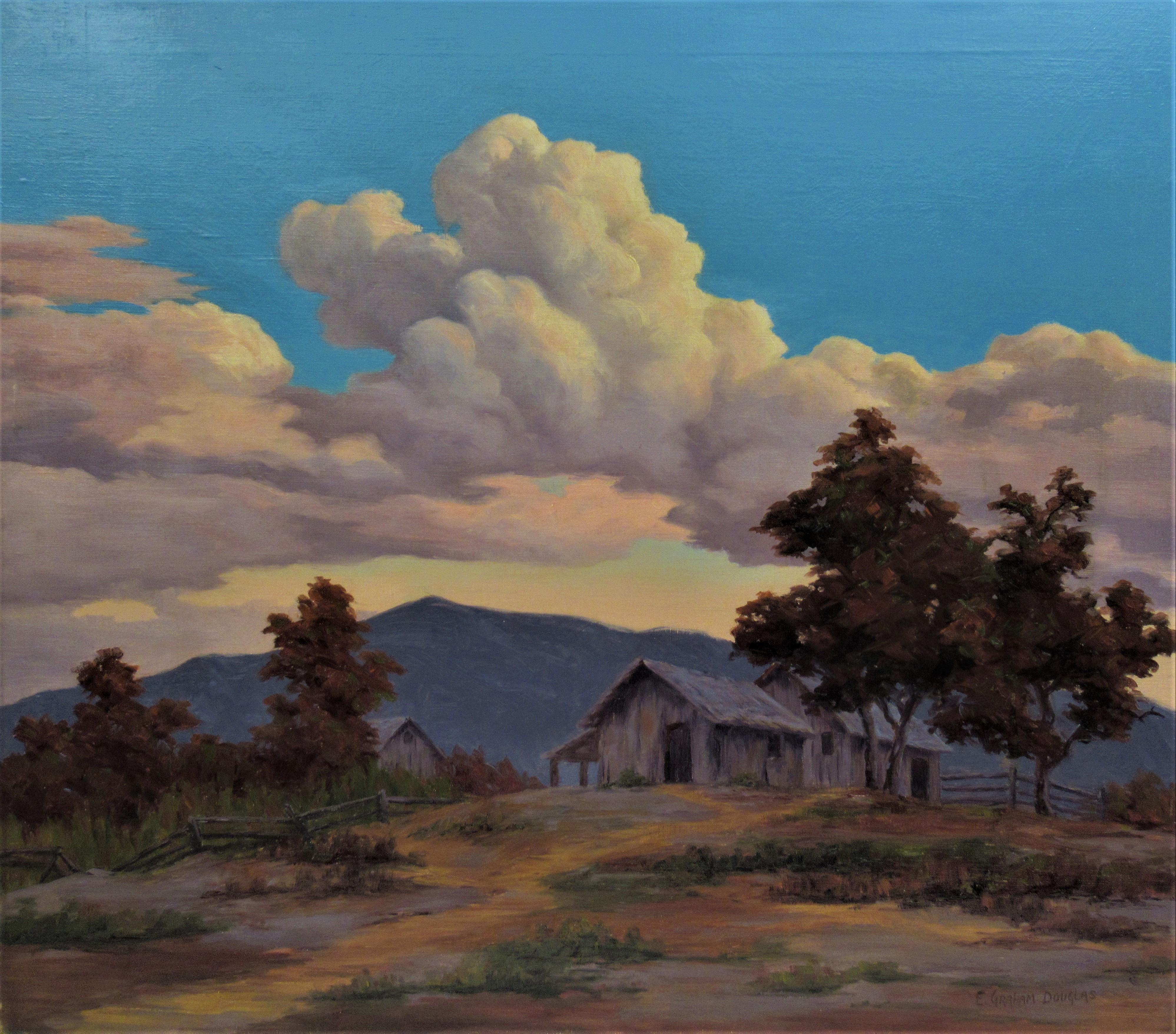 Earl Graham Douglas Landscape Painting - California Landscape with Houses