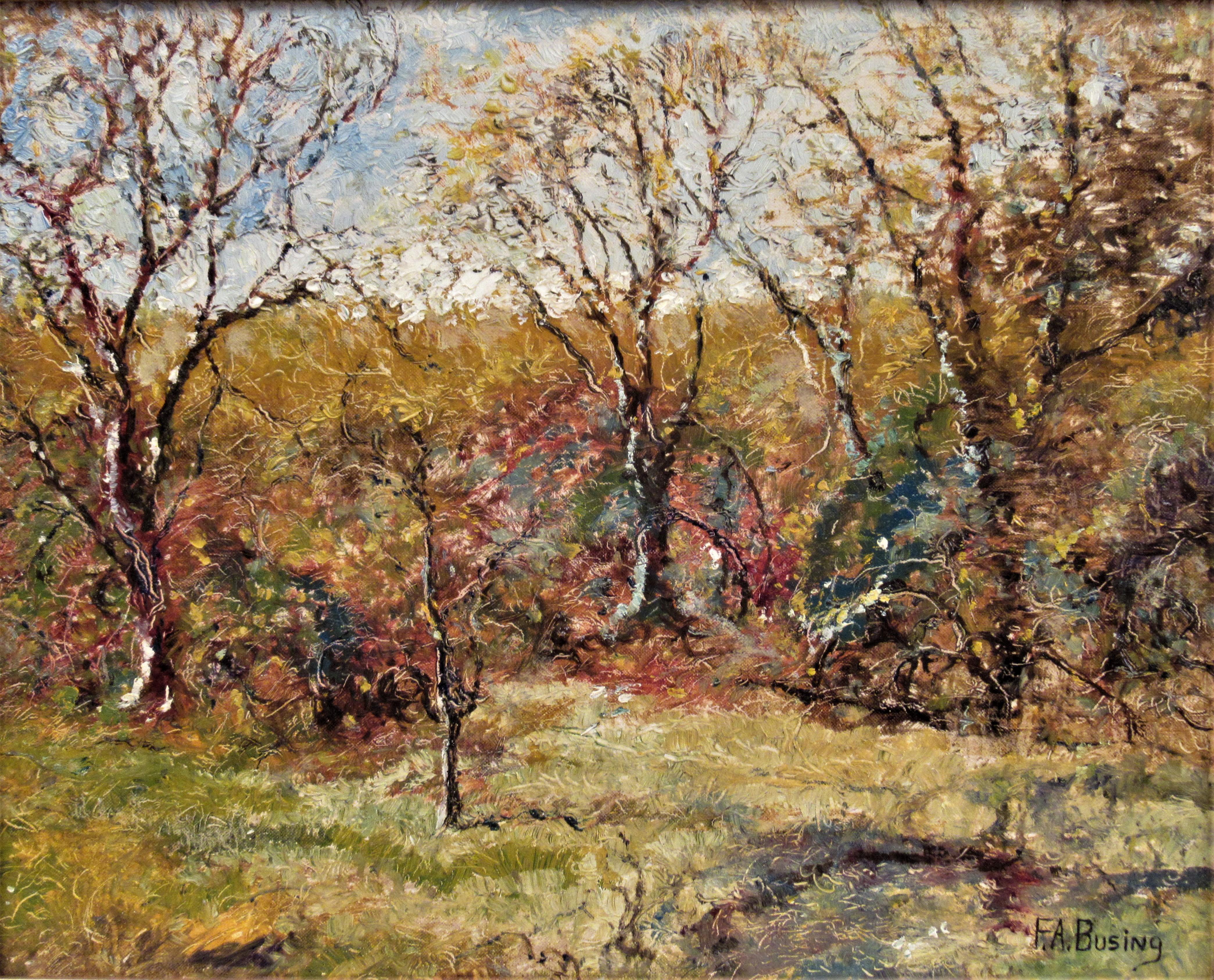 Landscape with Trees - Painting by Ferdinand A. Busing