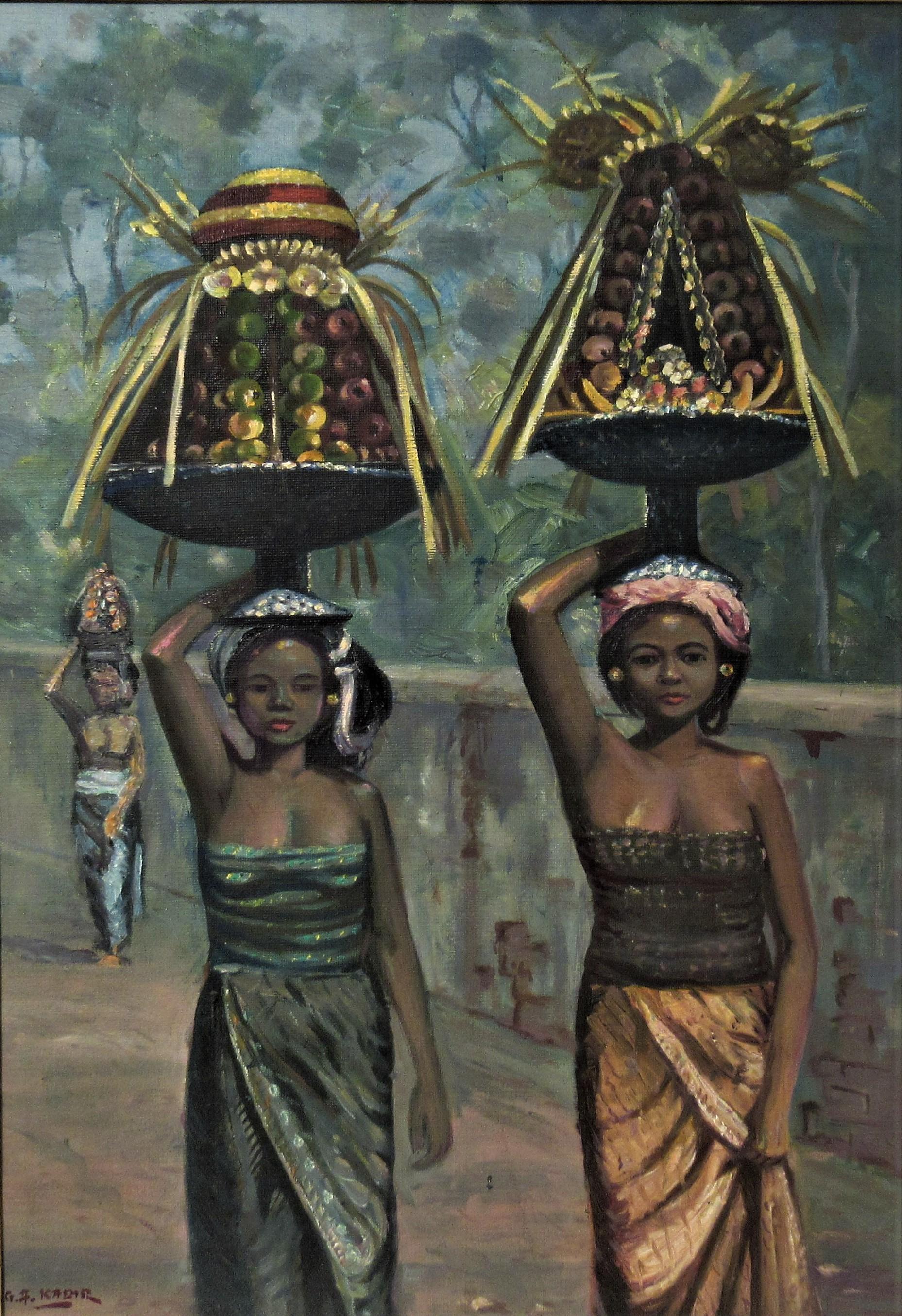 Untitled, Two Women - Painting by Ga Kadir