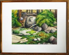 Arnold Grossman Watercolor of Wawona River, Yosemite National Park