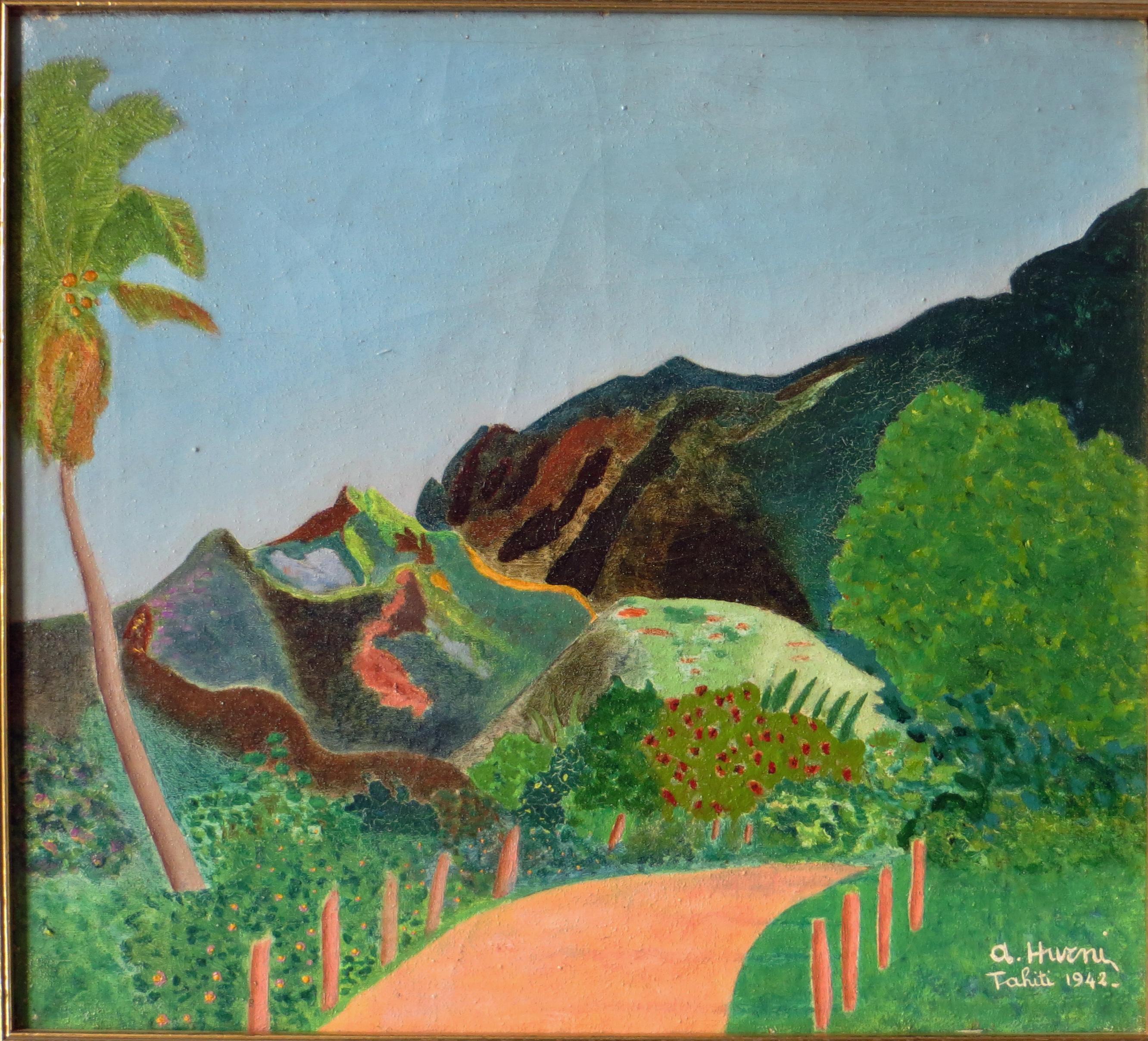 Semi Abstract Landscape Painting of Tahiti, 1942 1