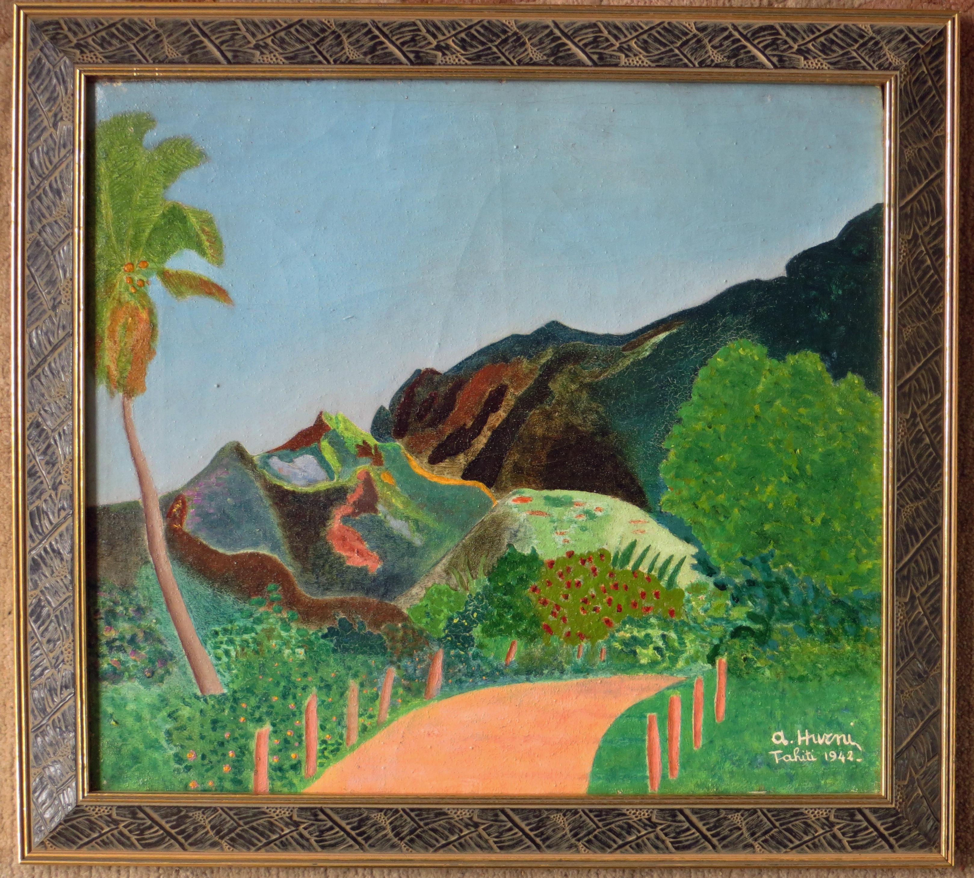 Semi-Abstrakte Landschaftsmalerei von Tahiti, 1942 1
