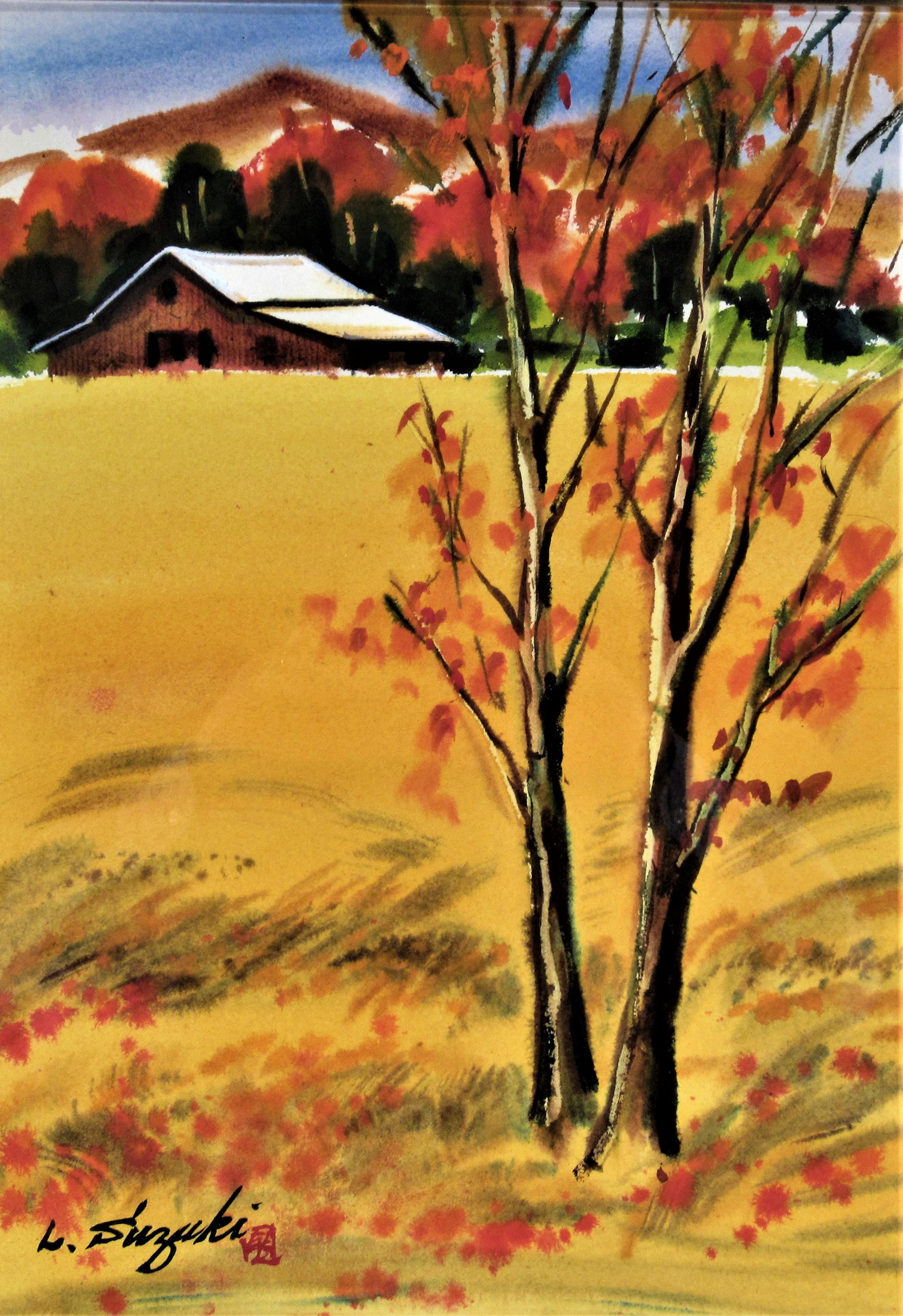 Landscape with Barn - Art by Lewis Suzuki