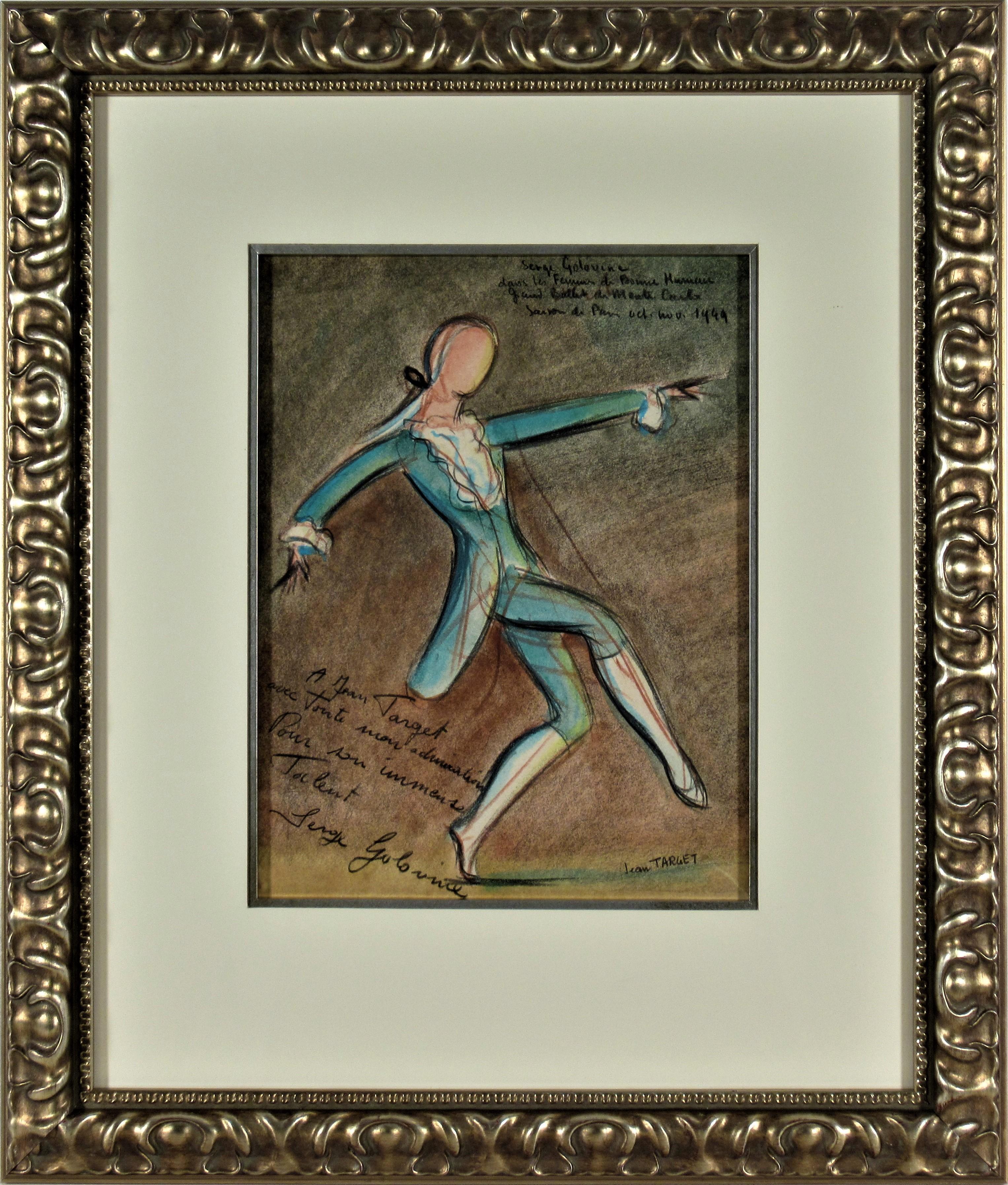 Jean Target Figurative Art - Serge Golovine, Grand Ballet de Monte Carlo, 1949