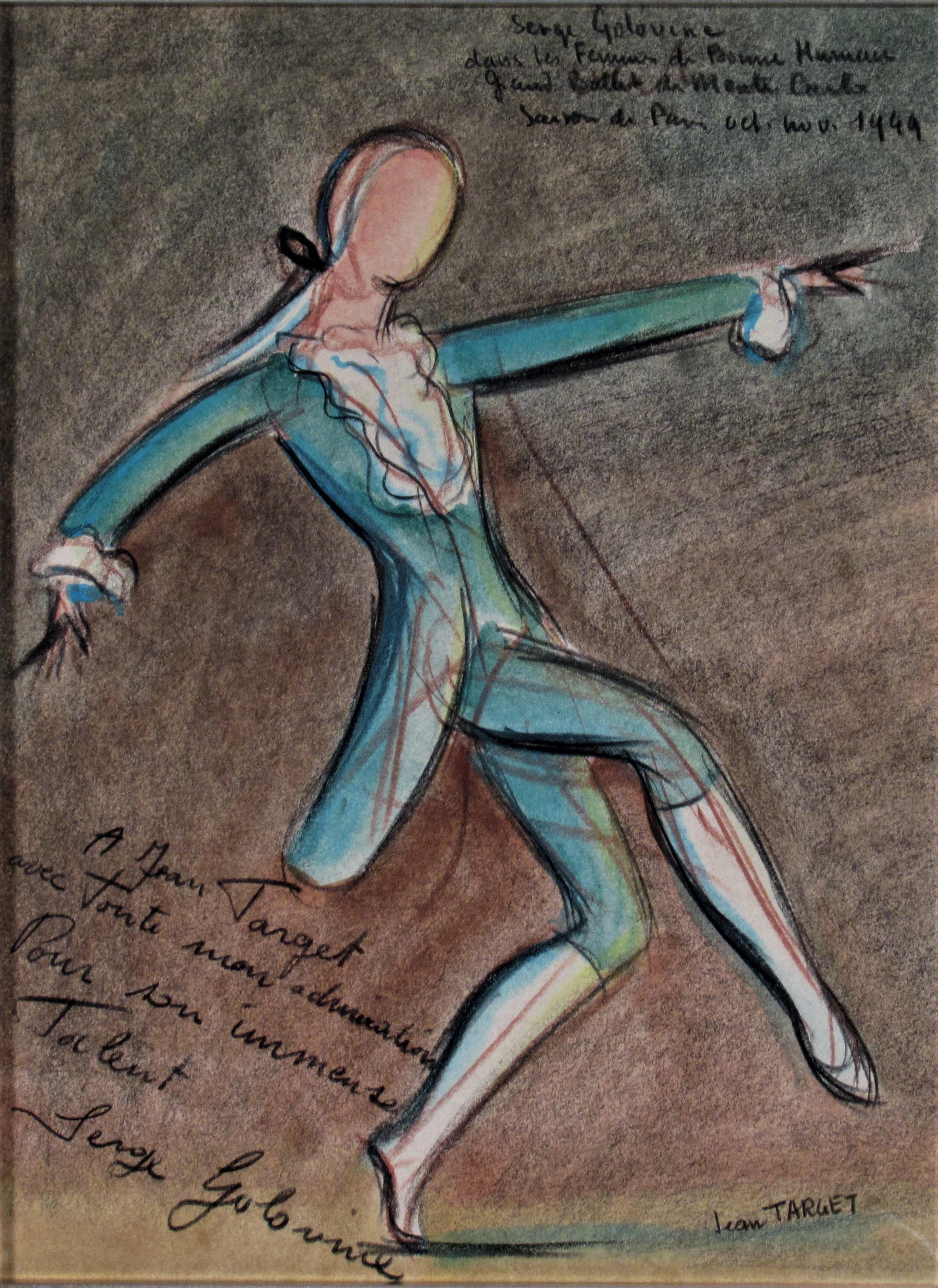 Serge Golovine, Grand Ballet de Monte Carlo, 1949 - Art by Jean Target