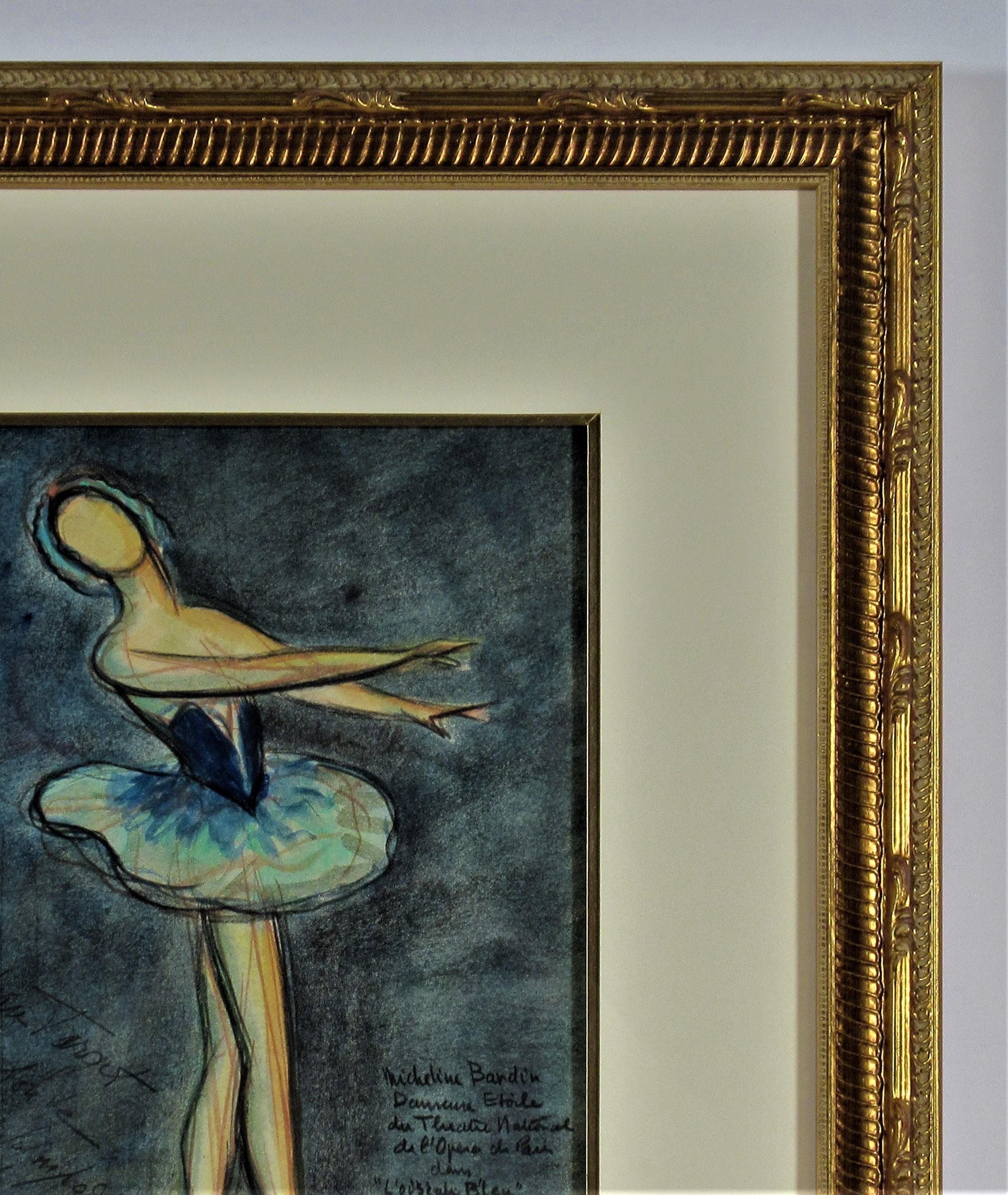 Ballet Dancer, Micheline Bardin, l'Oiseau Bleu - Realist Art by Jean Target