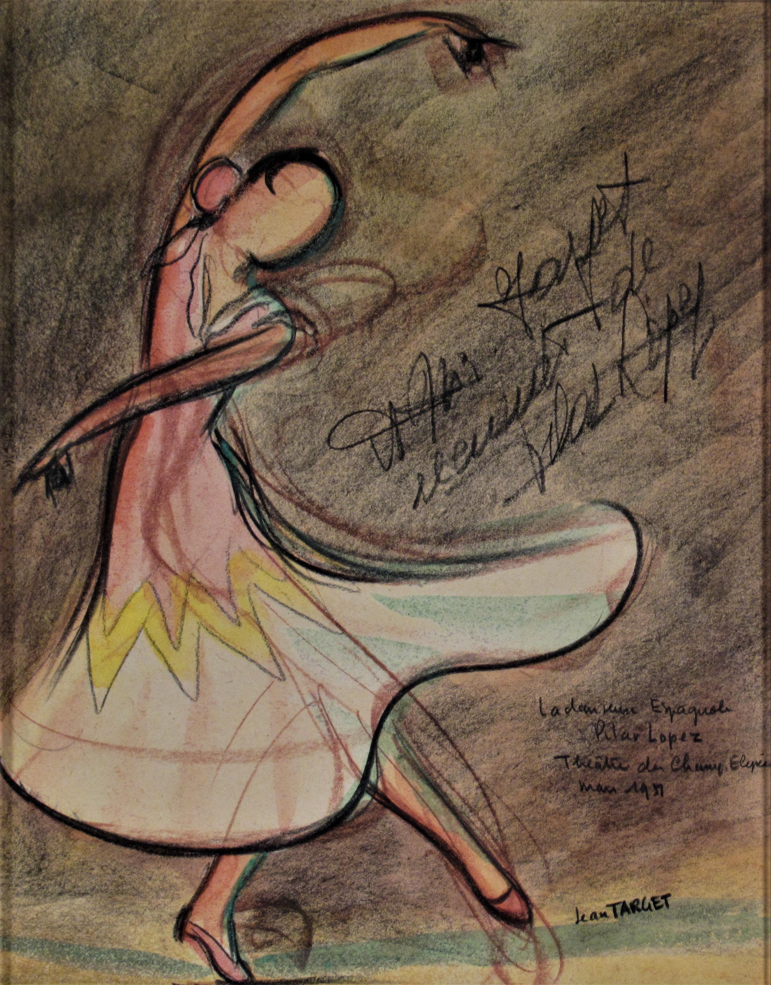 La Danseuse Espagnol Pilar Lopez - Art by Jean Target