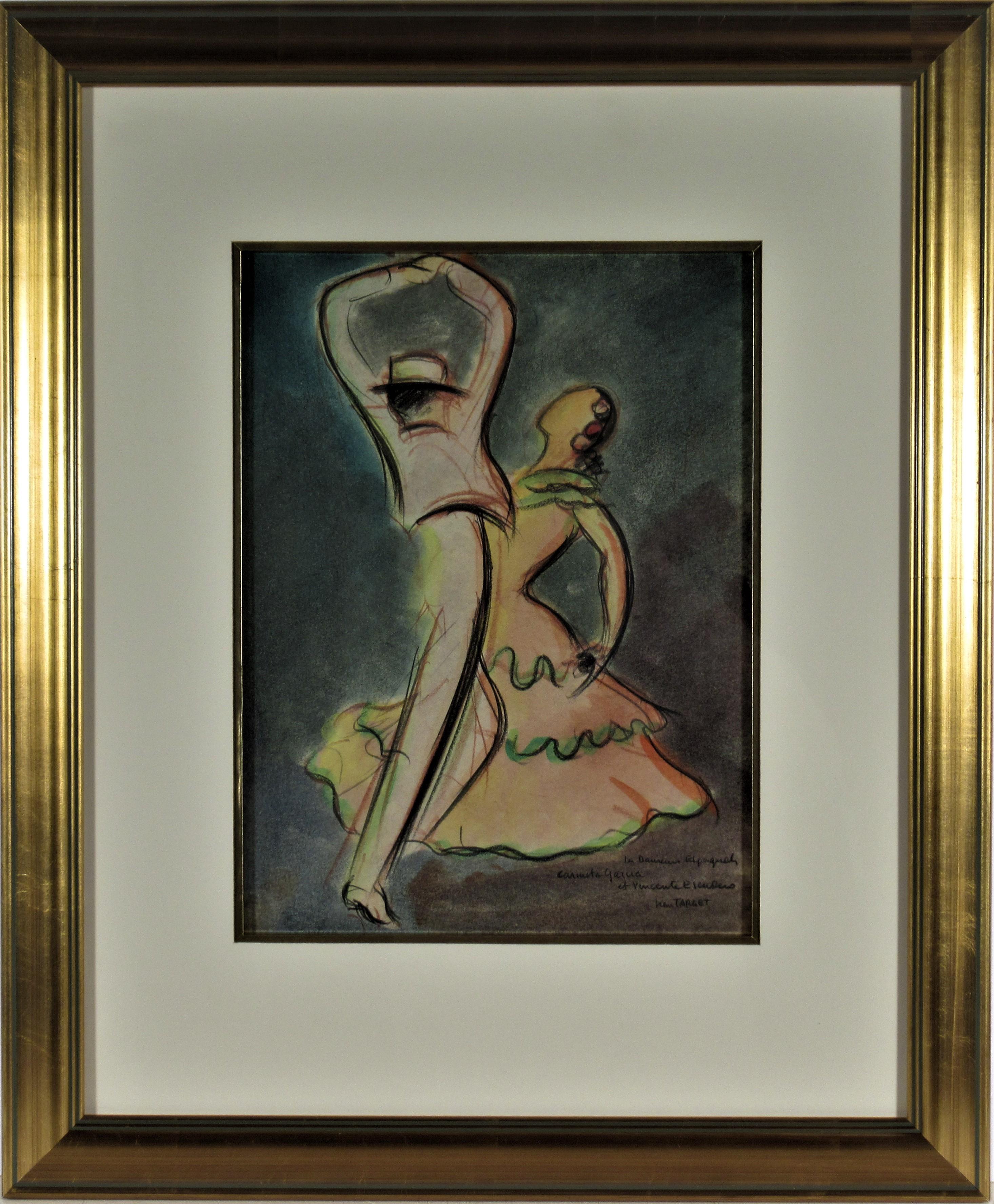 Jean Target Figurative Art - Les Danseurs Espagnols Carmita Garcia and Vincente Escudero