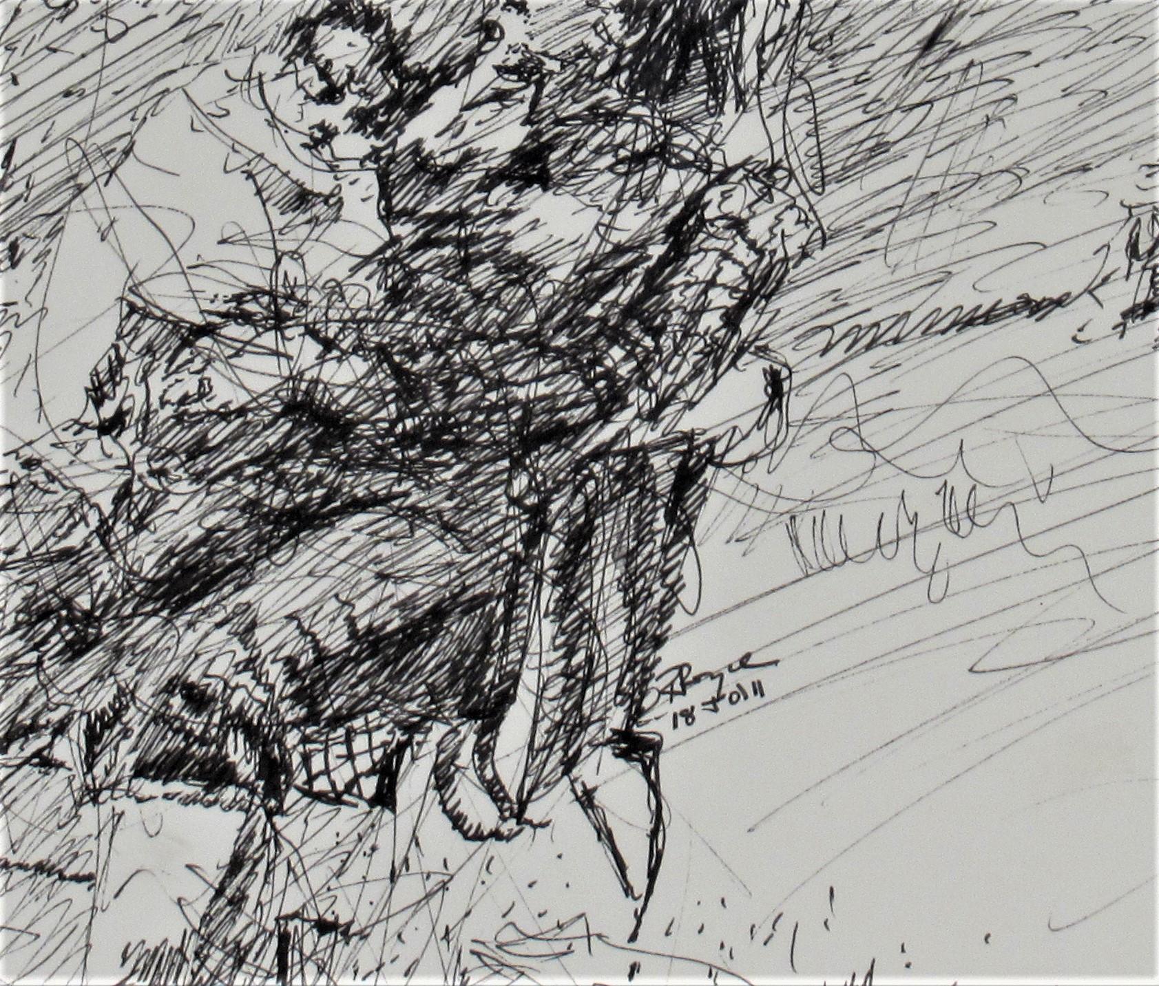 Frauen mit Kindern (Grau), Figurative Art, von Richard Royce