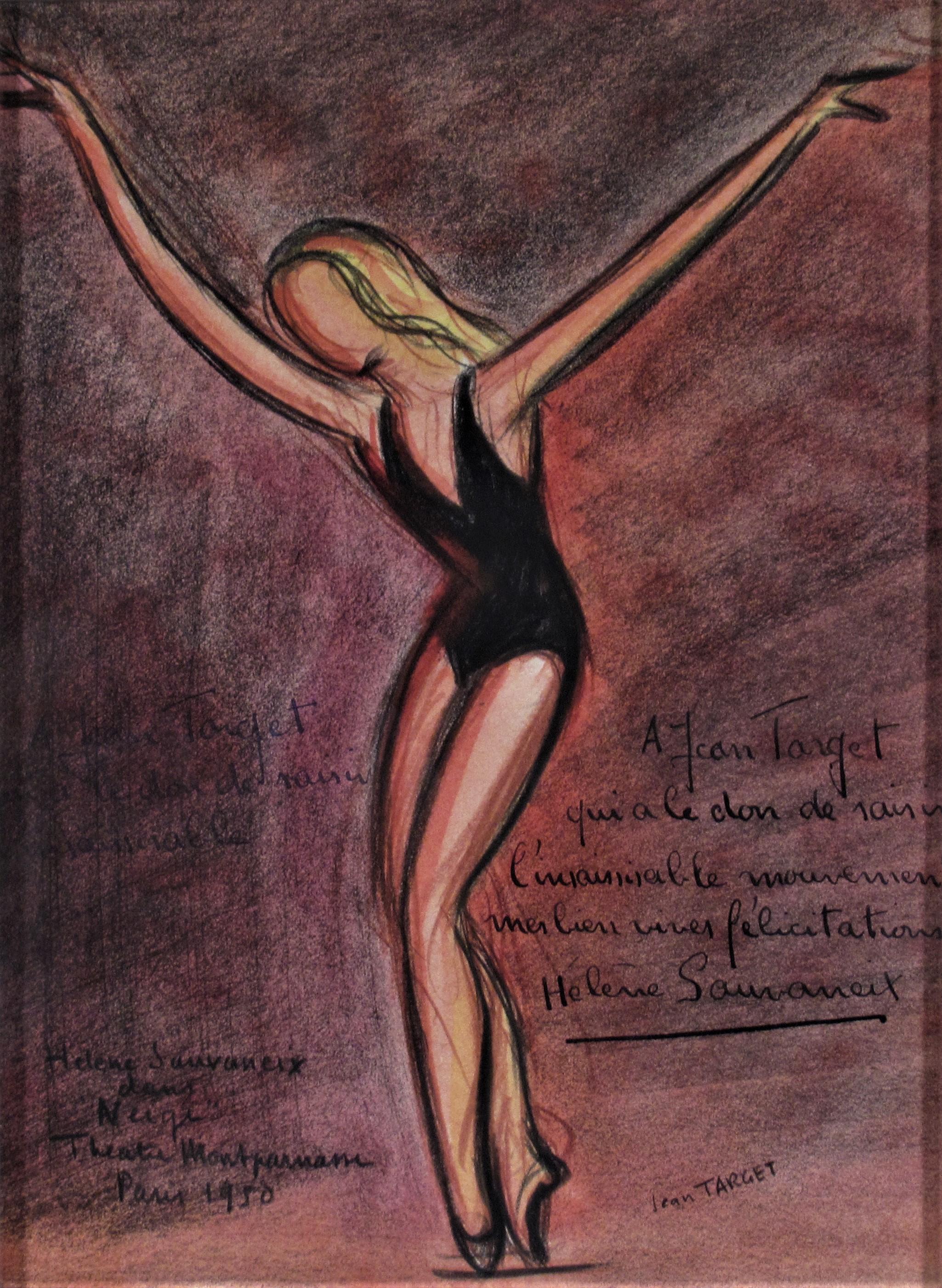 Ballet dancer Helene Sauvaneix dans Neige, Theatre Montparnasse - Art by Jean Target