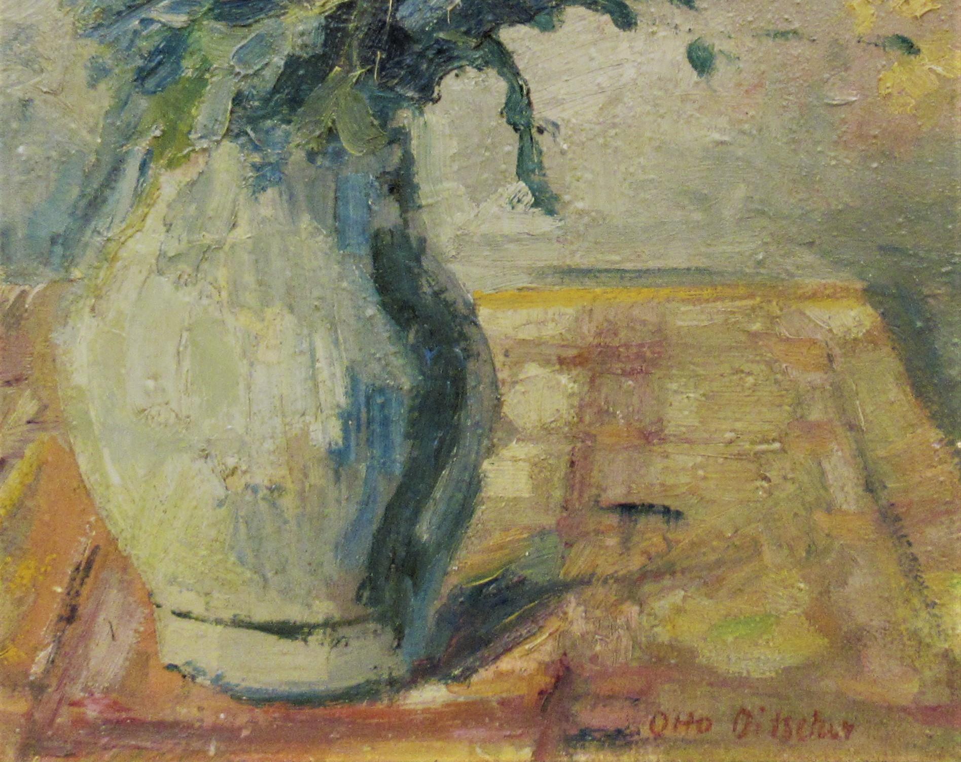 Still Life with Vase and Flowers - Impressionist Painting by Otto Ditscher