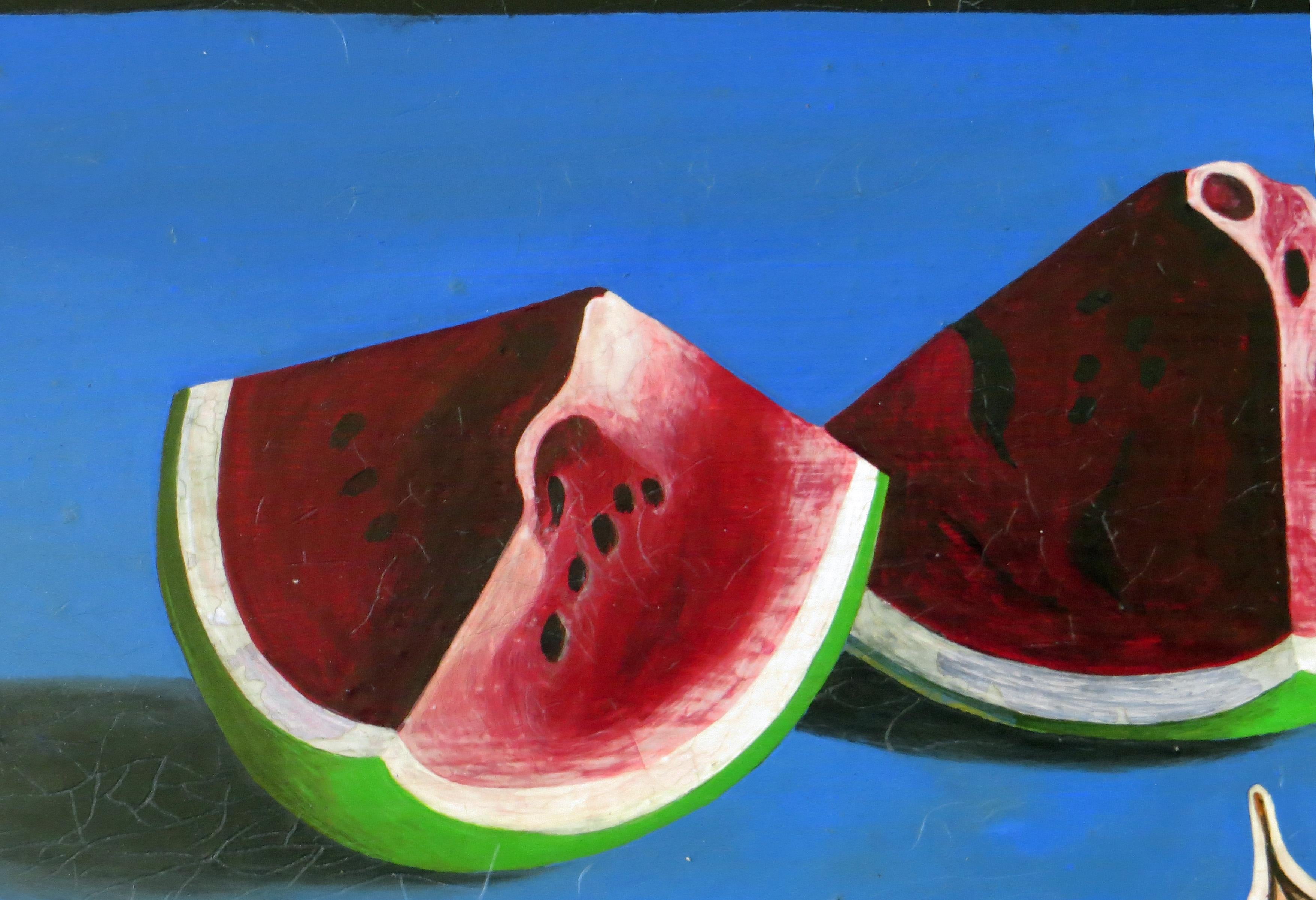 Rote Melonenscheibe - surrealistische Malerei 3