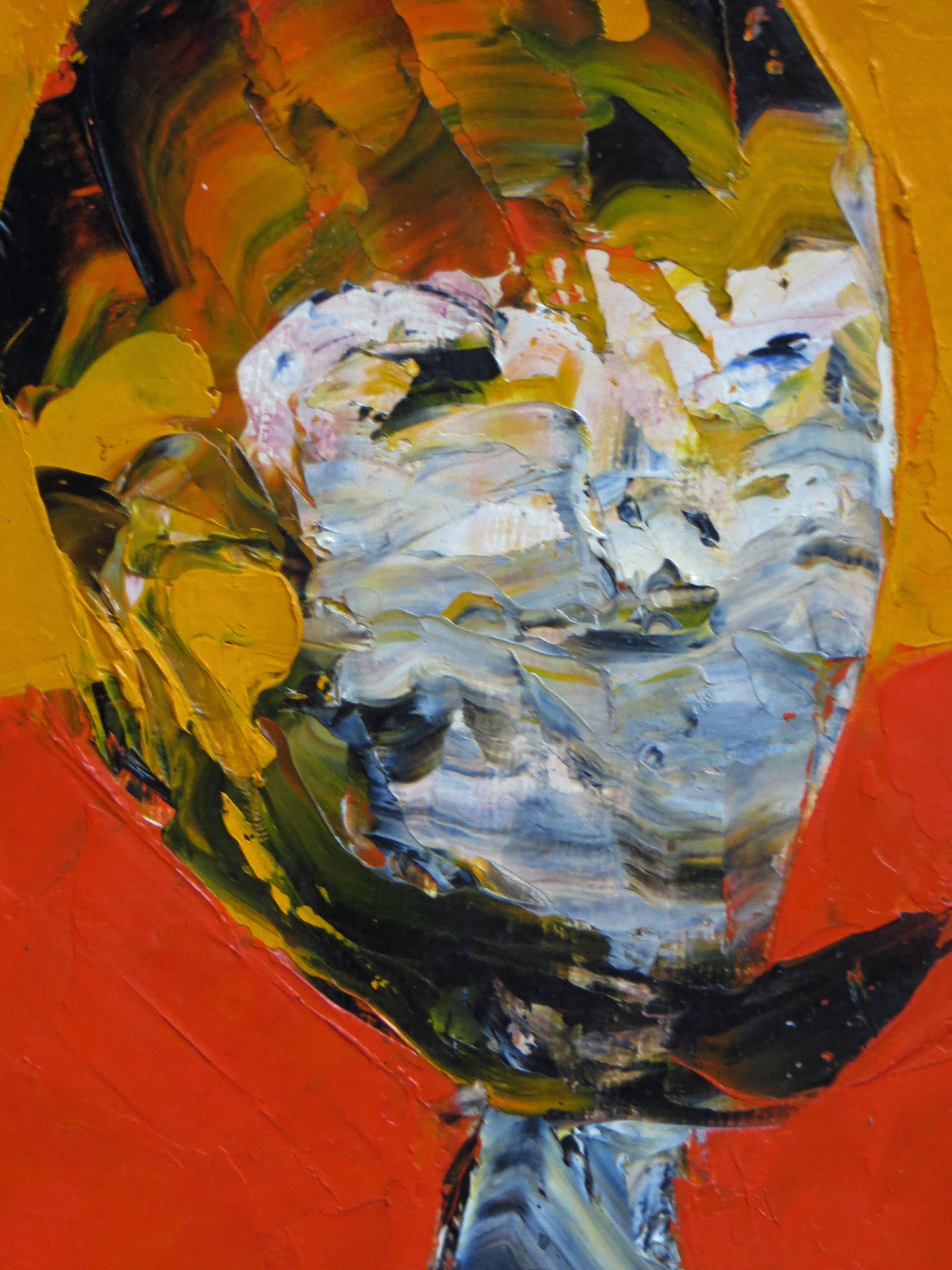 Graceness - Nude Painting Rosso di Lajos Flesser