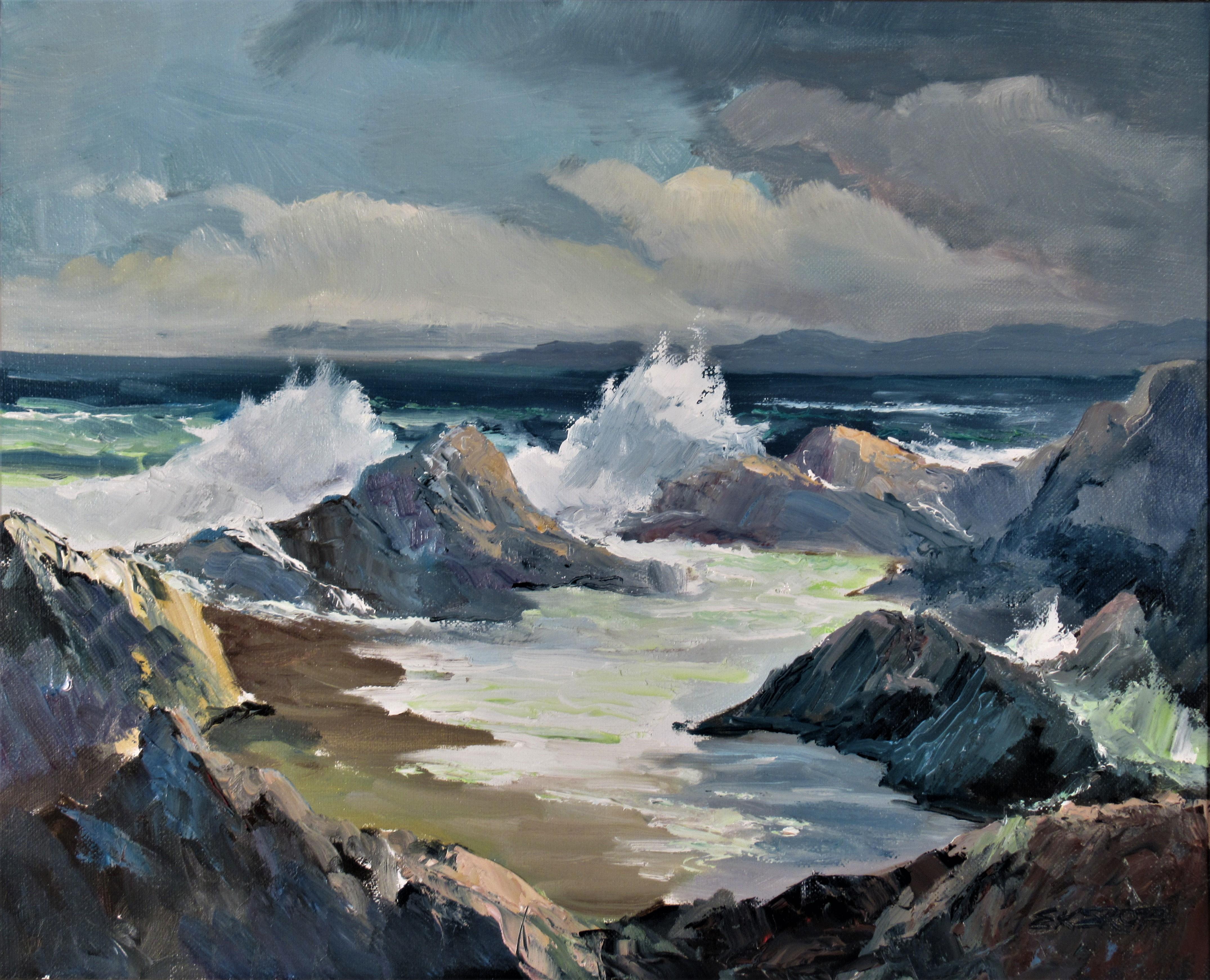 Seascape Near Monterey - Painting by Elmer Frederick Ekeroth