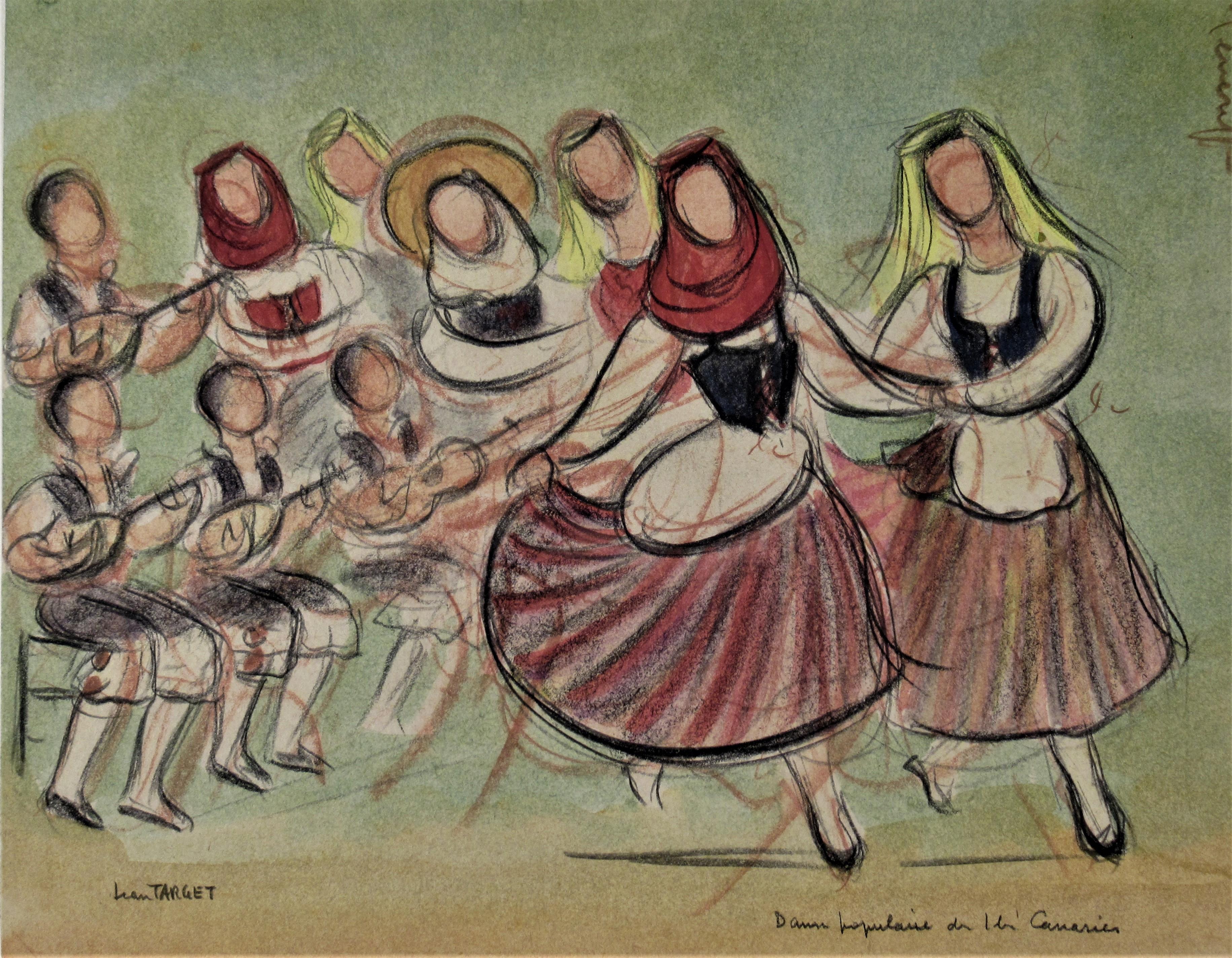 Jean Target Figurative Art - Danse populaire des Isles Canaries (Dance Popular from the Canaries Islands) 