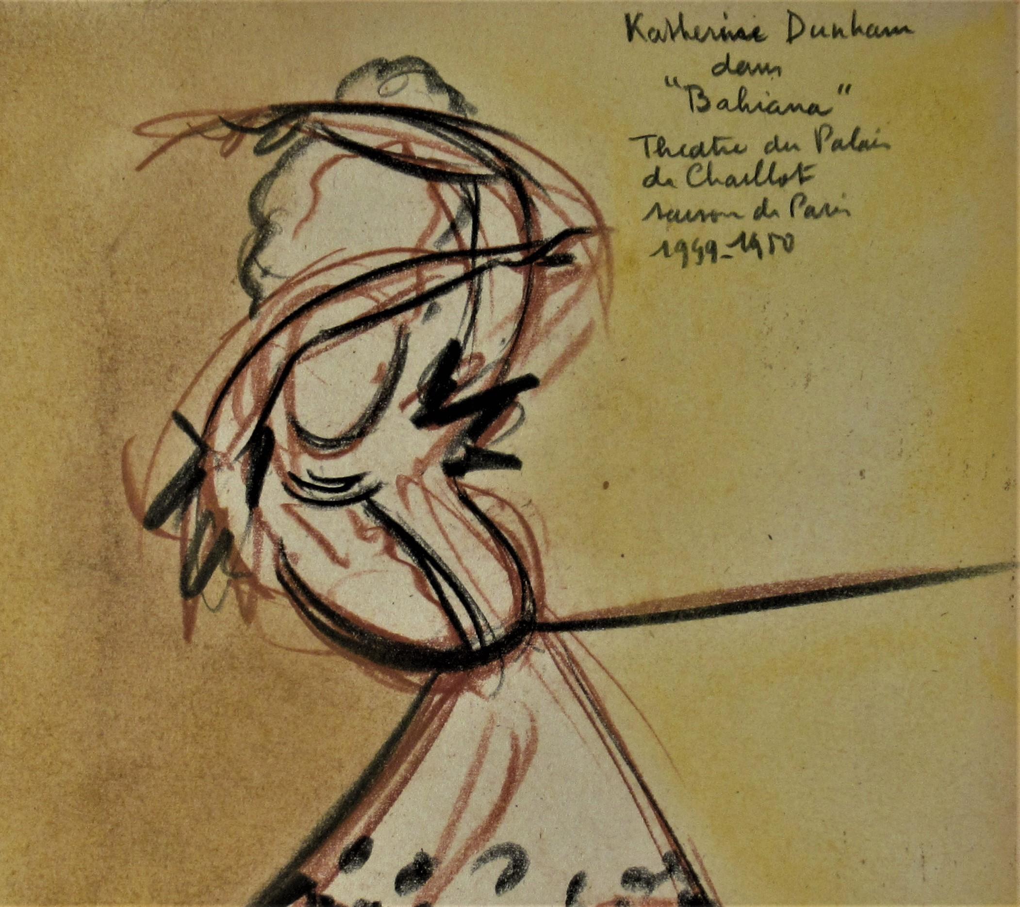 Katherine Dunham dans Bahiana, Theatre du Palais de Chaillot Saison de Paris - Art by Jean Target