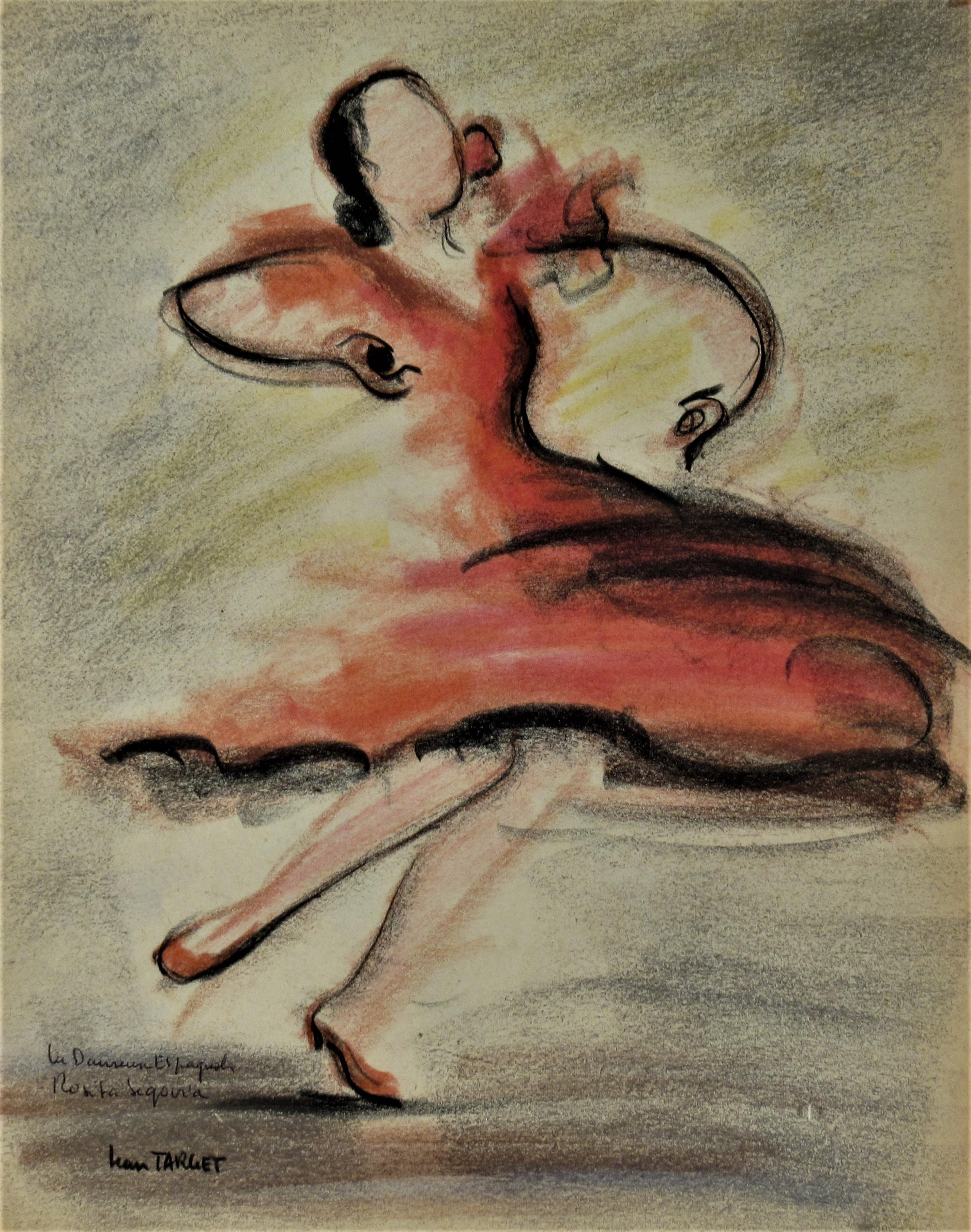 Jean Target Figurative Art - La Danseuse Espagnol Rosita Segovia ( The Spanish Dancer Rosita Segovia)