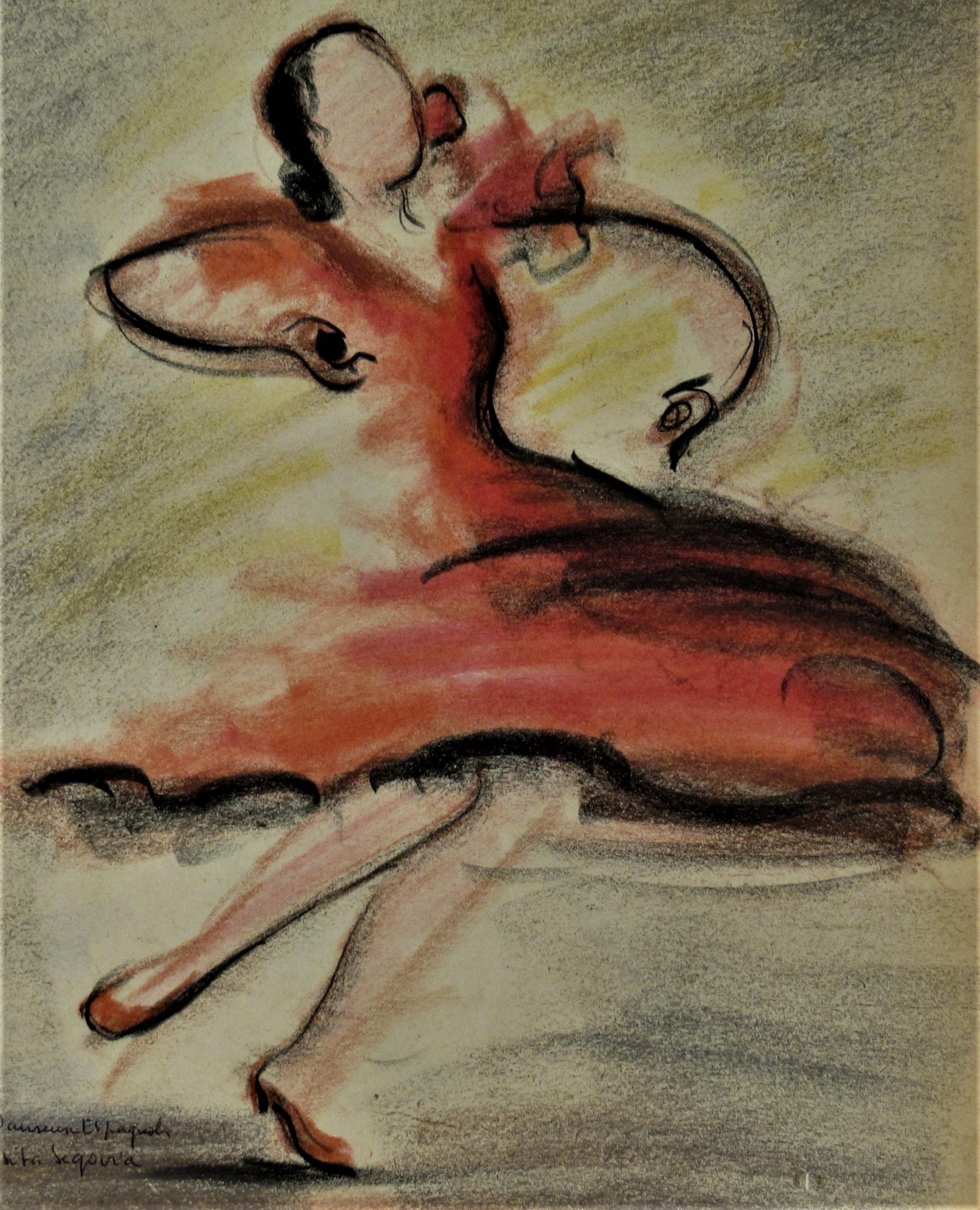 La Danseuse Espagnol Rosita Segovia (La danseuse espagnole Rosita Segovia) - Réalisme Art par Jean Target